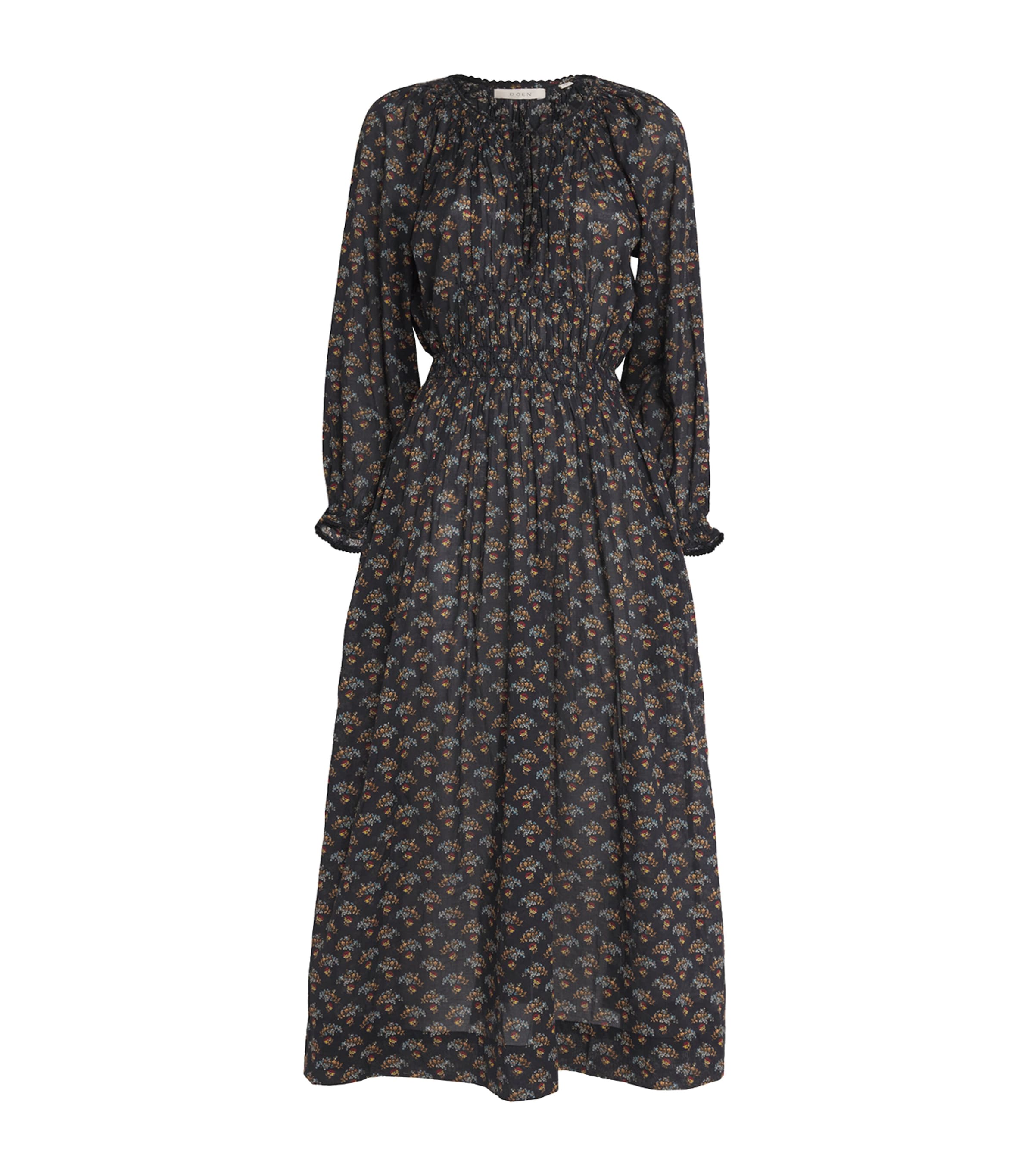 Organic Cotton Voile Delfina Midi Dress DELPHINIUM FLORAL Image 1