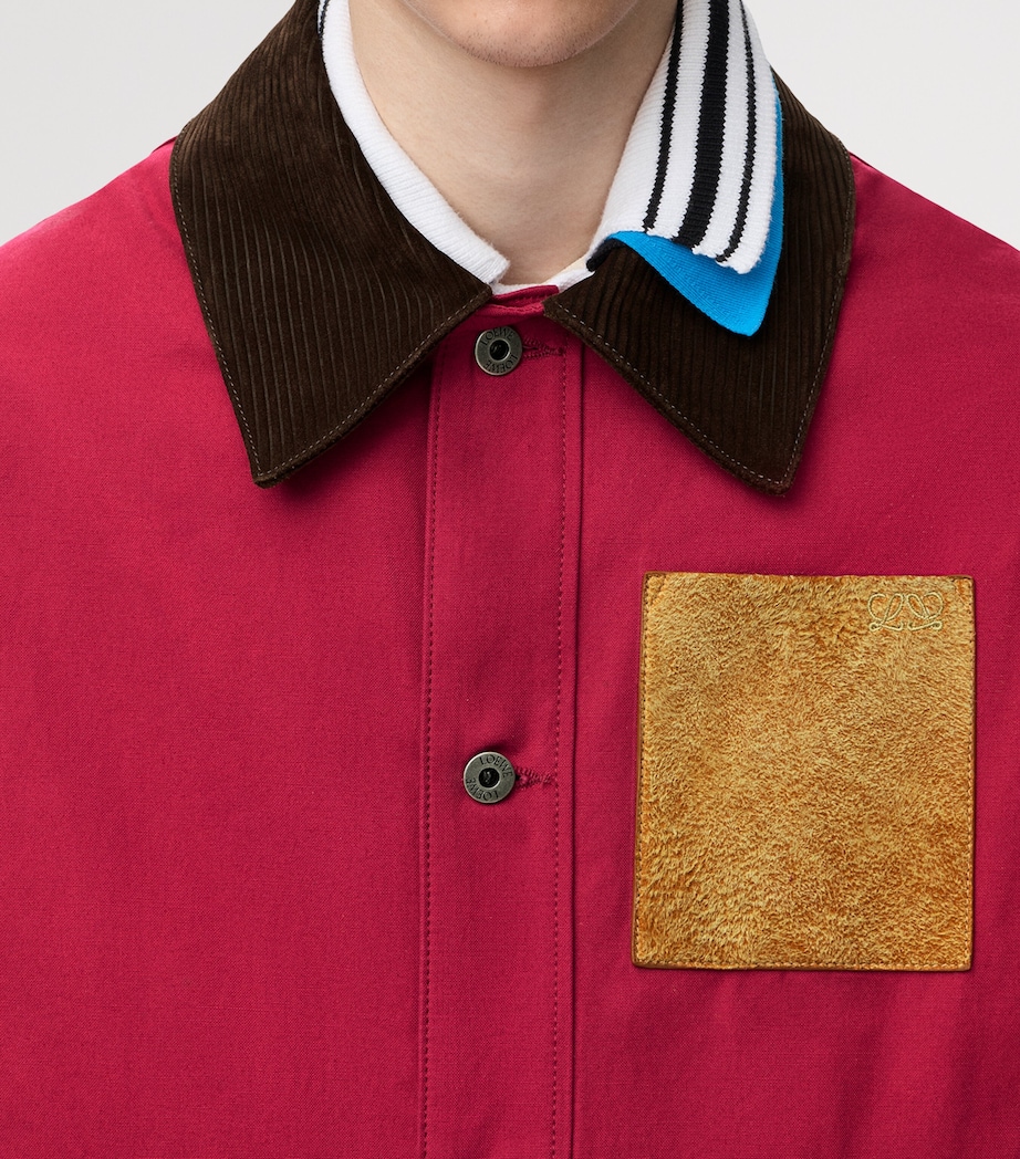 LOEWE Mens Cotton Workwear Jacket Red Image 5
