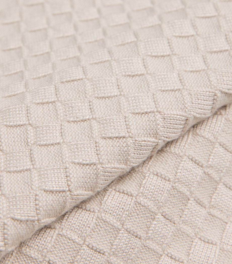 Cotton Chequerboard-Knit Shirt 5 - WHITE Image 5