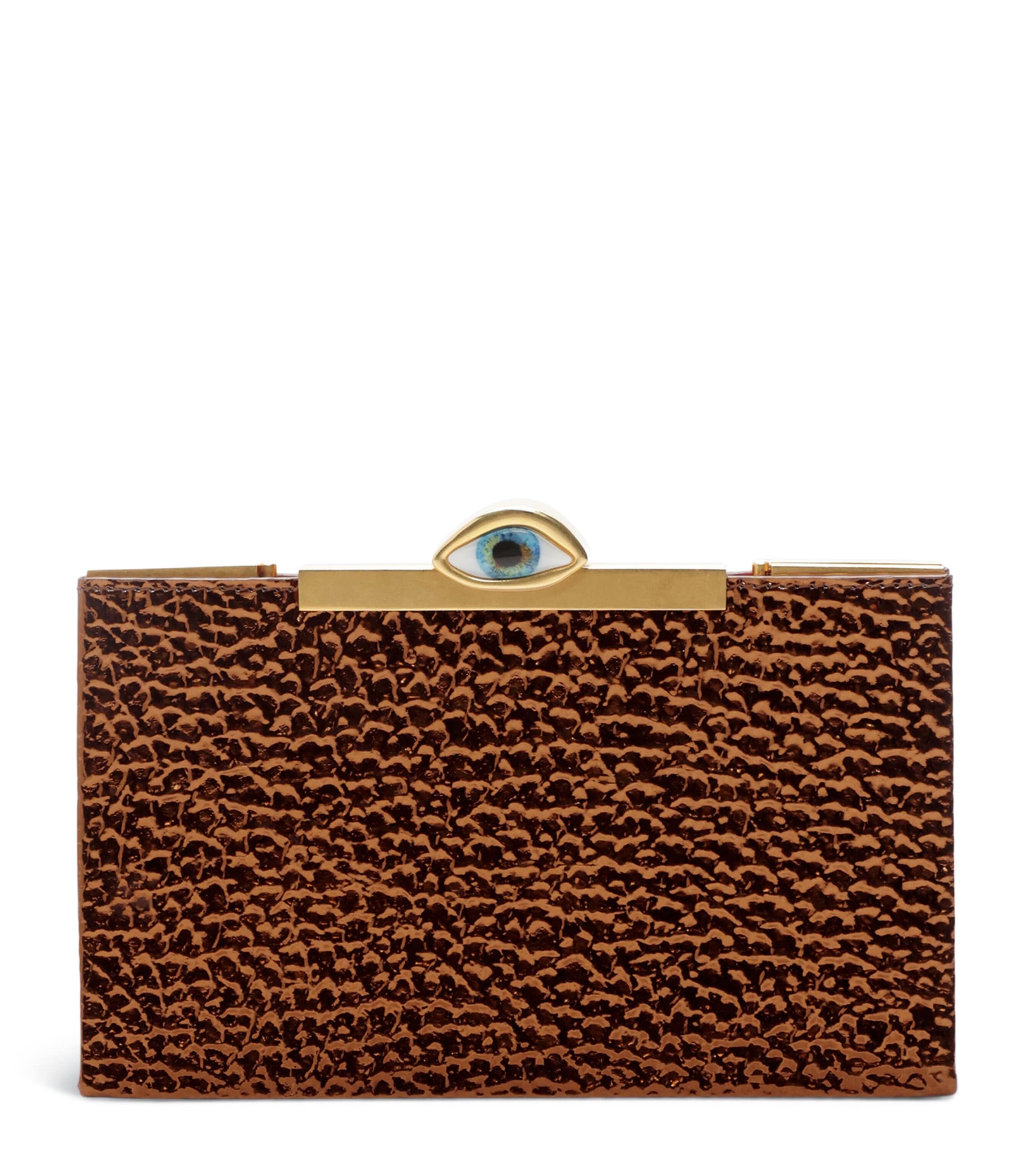 Leather Eye Minaudière Clutch Bag 302 ROUILLE Image 1