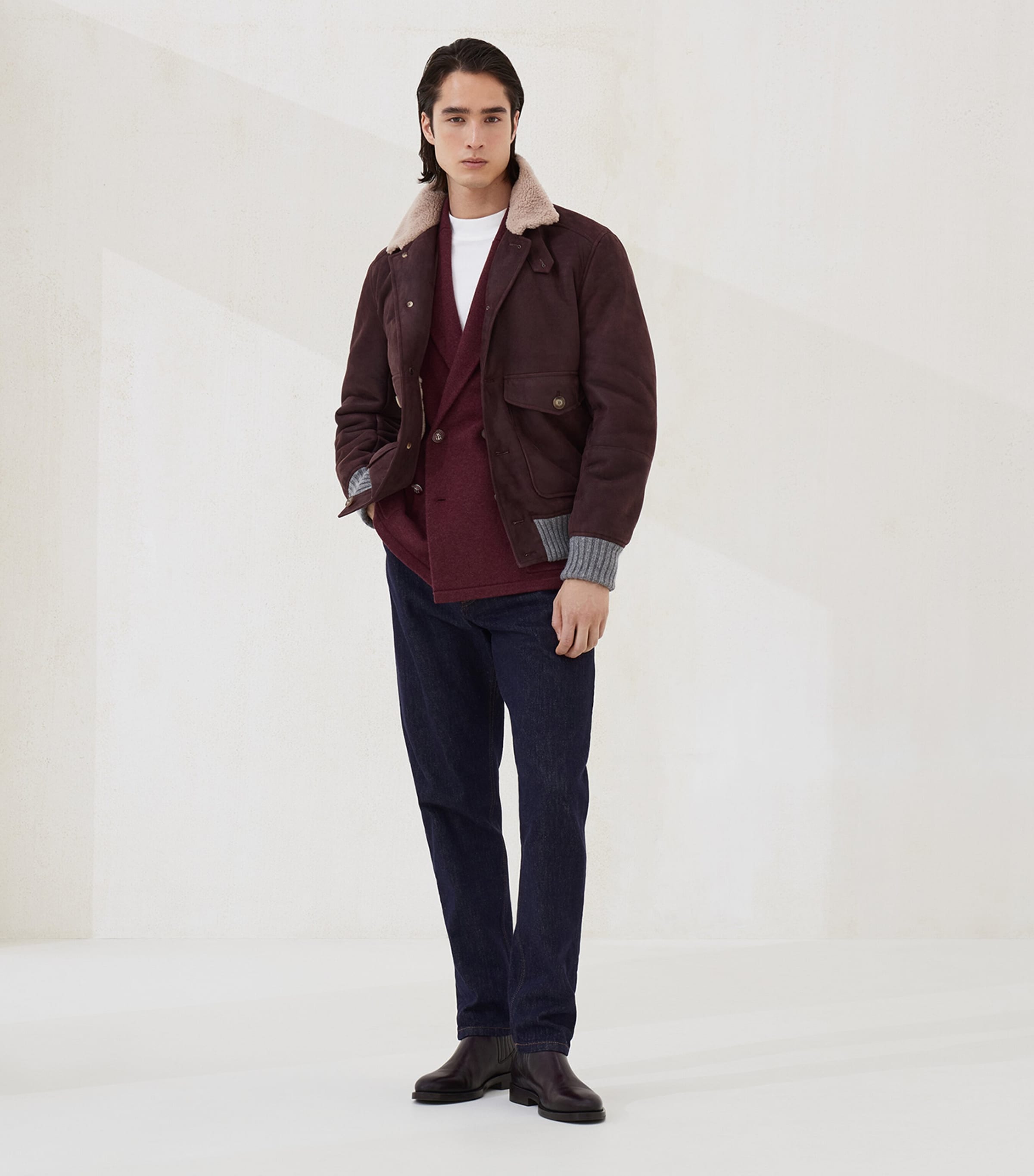 Cashmere One-And-A-Half-Breasted Cardigan C3985 Image 4