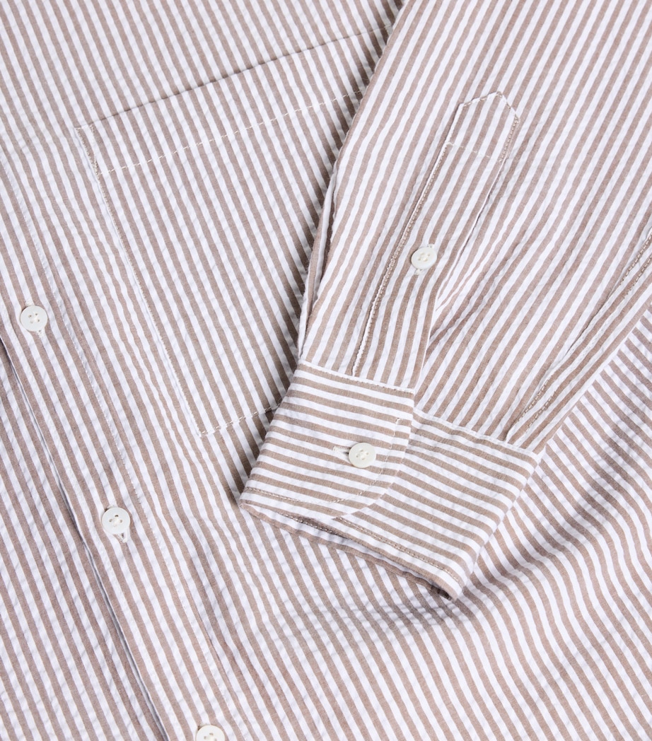 Seersucker Striped The Weekend Shirt MOCHA STRIPE Image 2