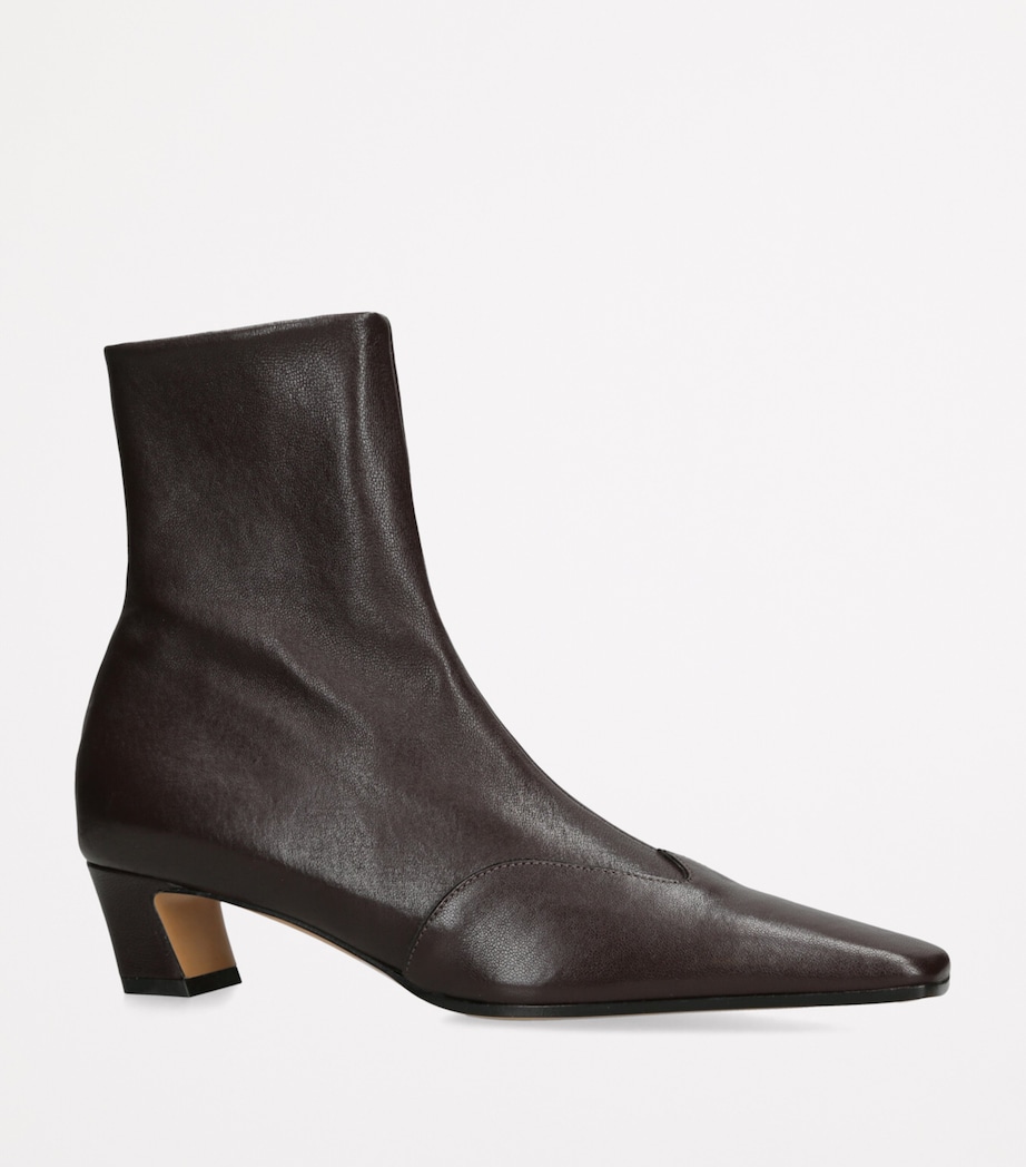 Leather Nevada Ankle Boots 40 DARK BROWN Image 3