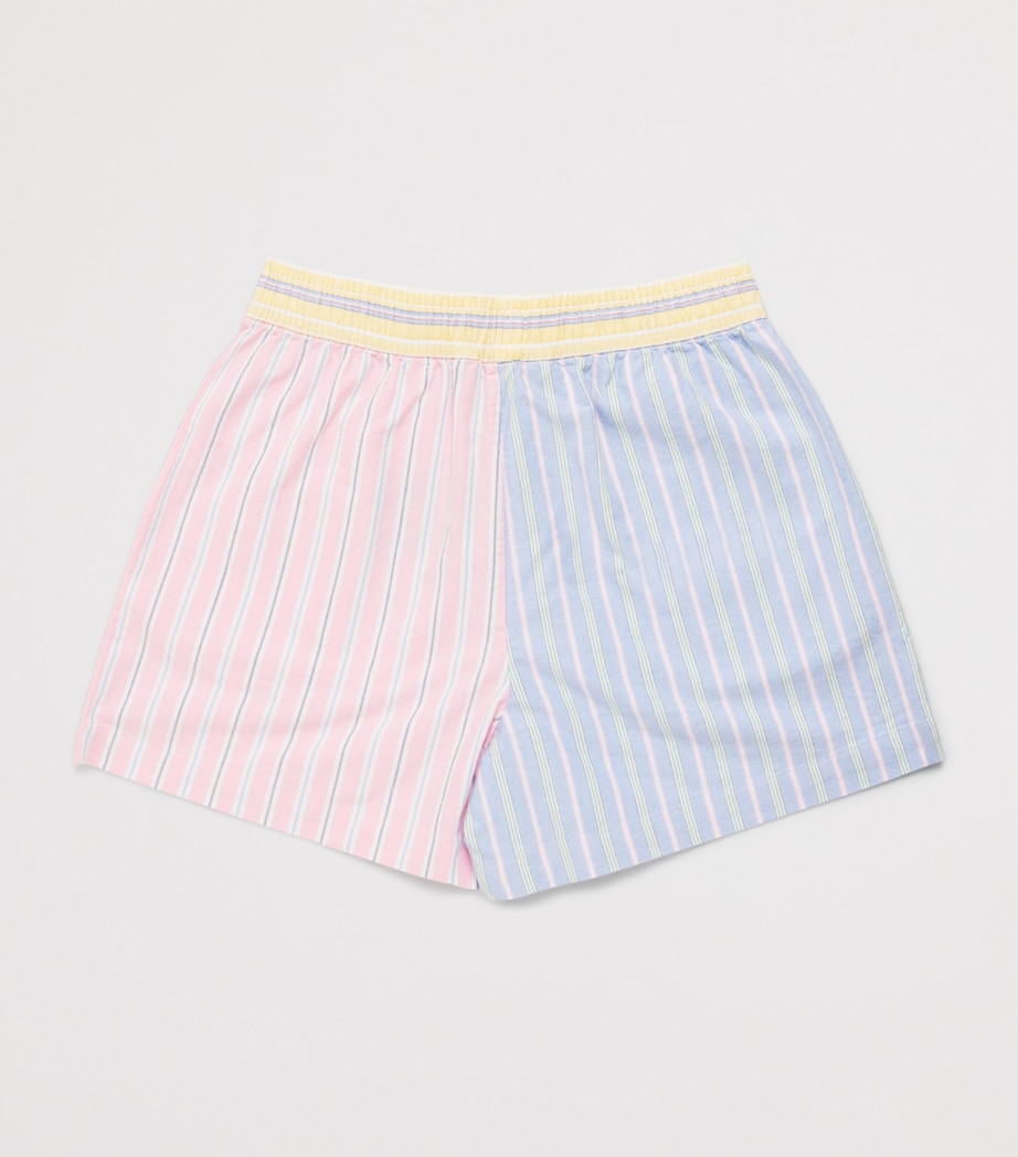 Cotton Oxford Stripe Fun Shorts (7-16 Years) STRIPE Image 2