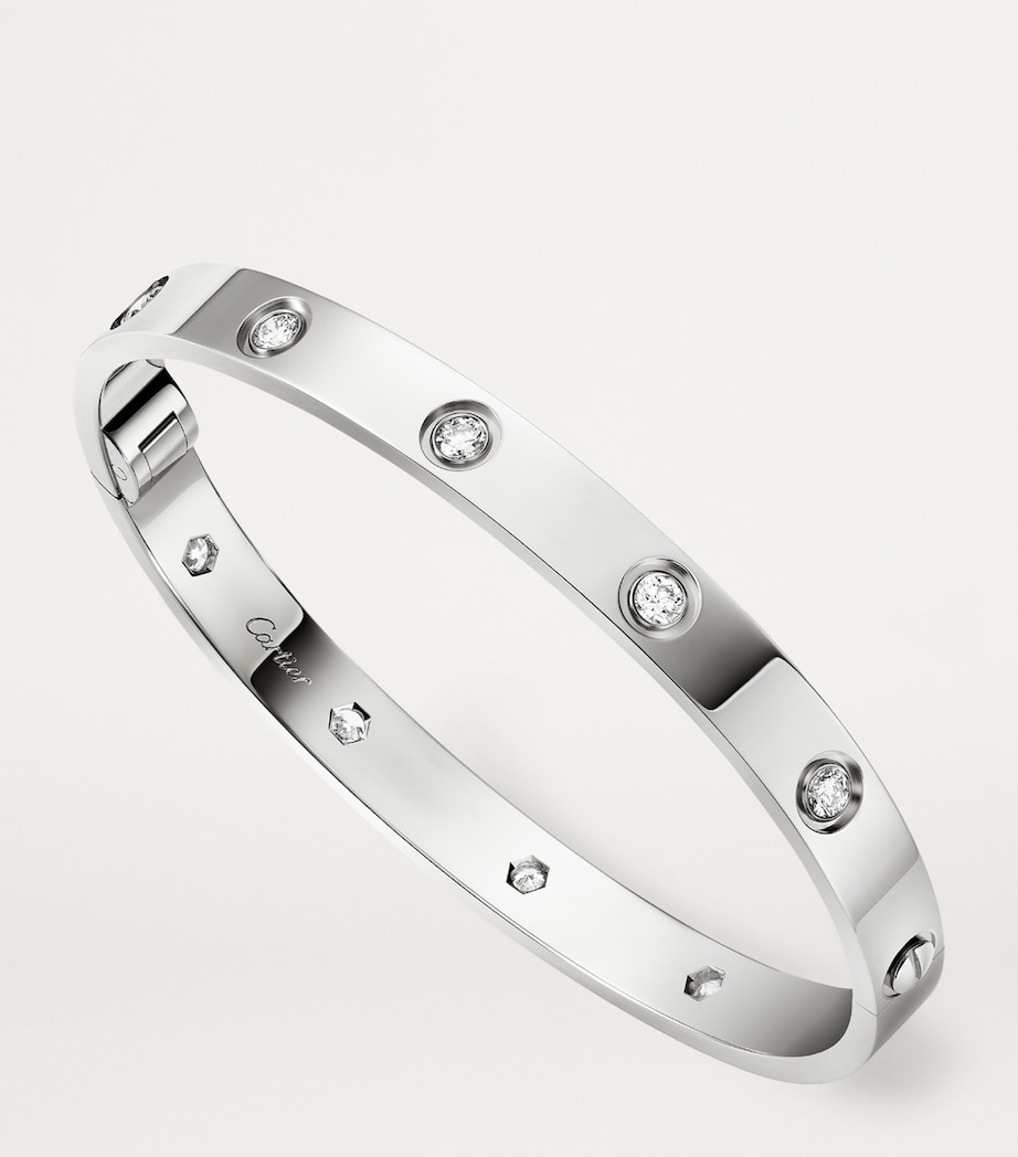 White Gold and Diamond LOVE Bangle WHITE GOLD Image 10