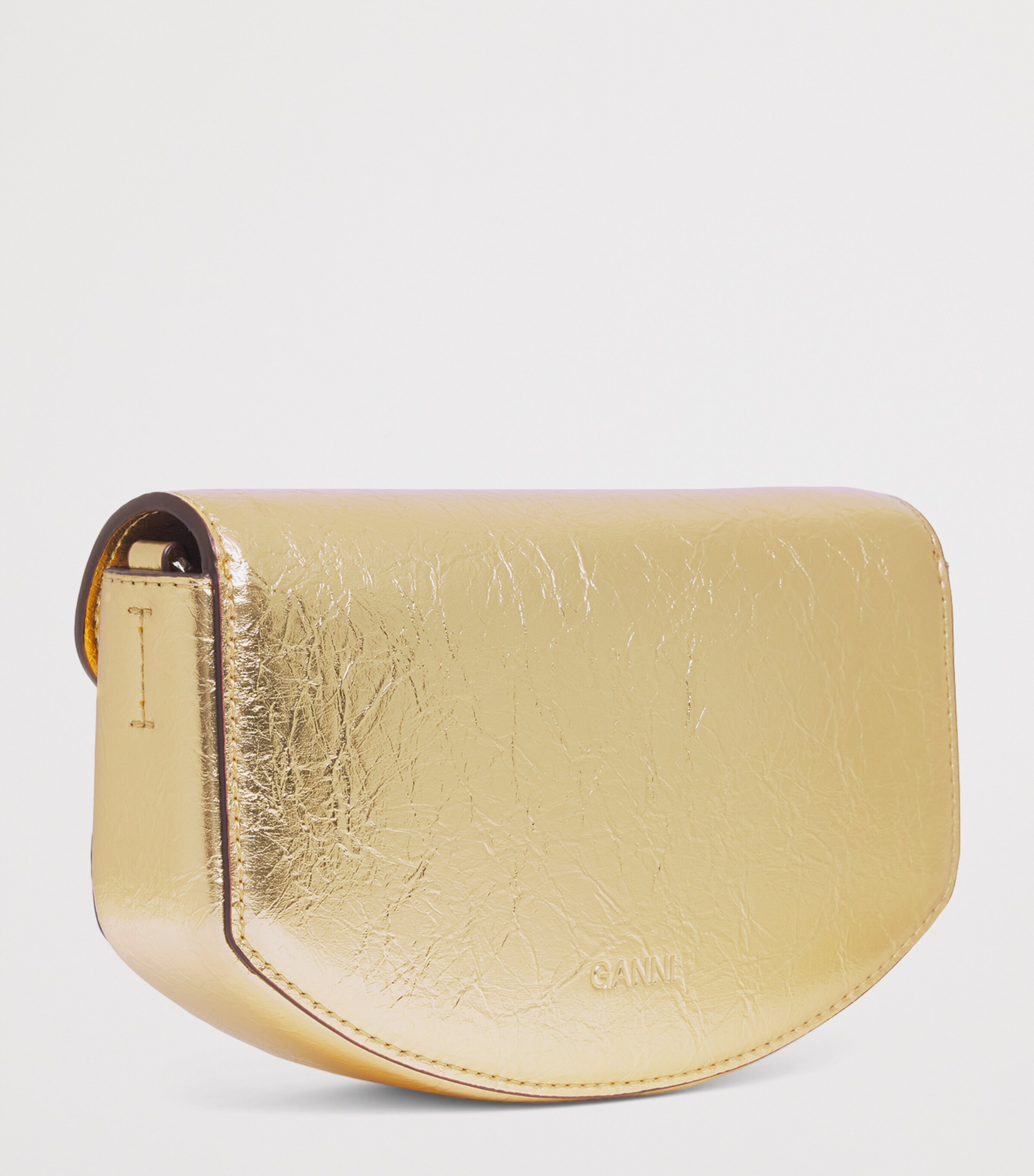 GANNI Metallic Lulu Cross-Body Bag Gold Image 3