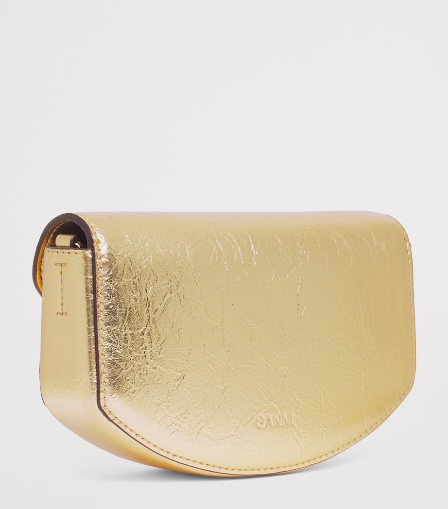 GANNI Metallic Lulu Cross-Body Bag Gold Image 3