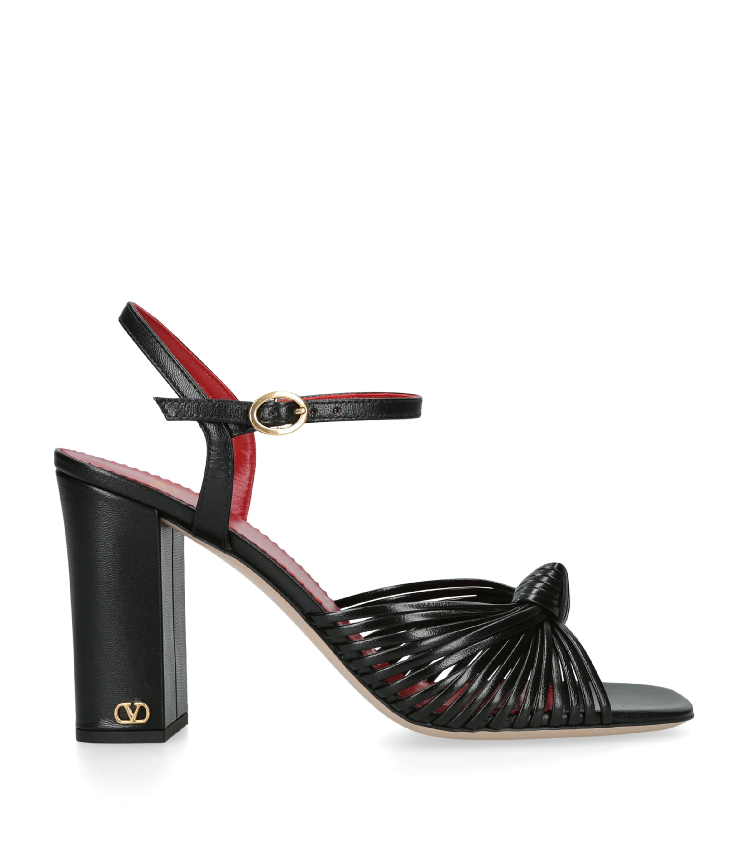 Valentino Garavani Leather Annet Heeled Sandals 90 Black Image 1