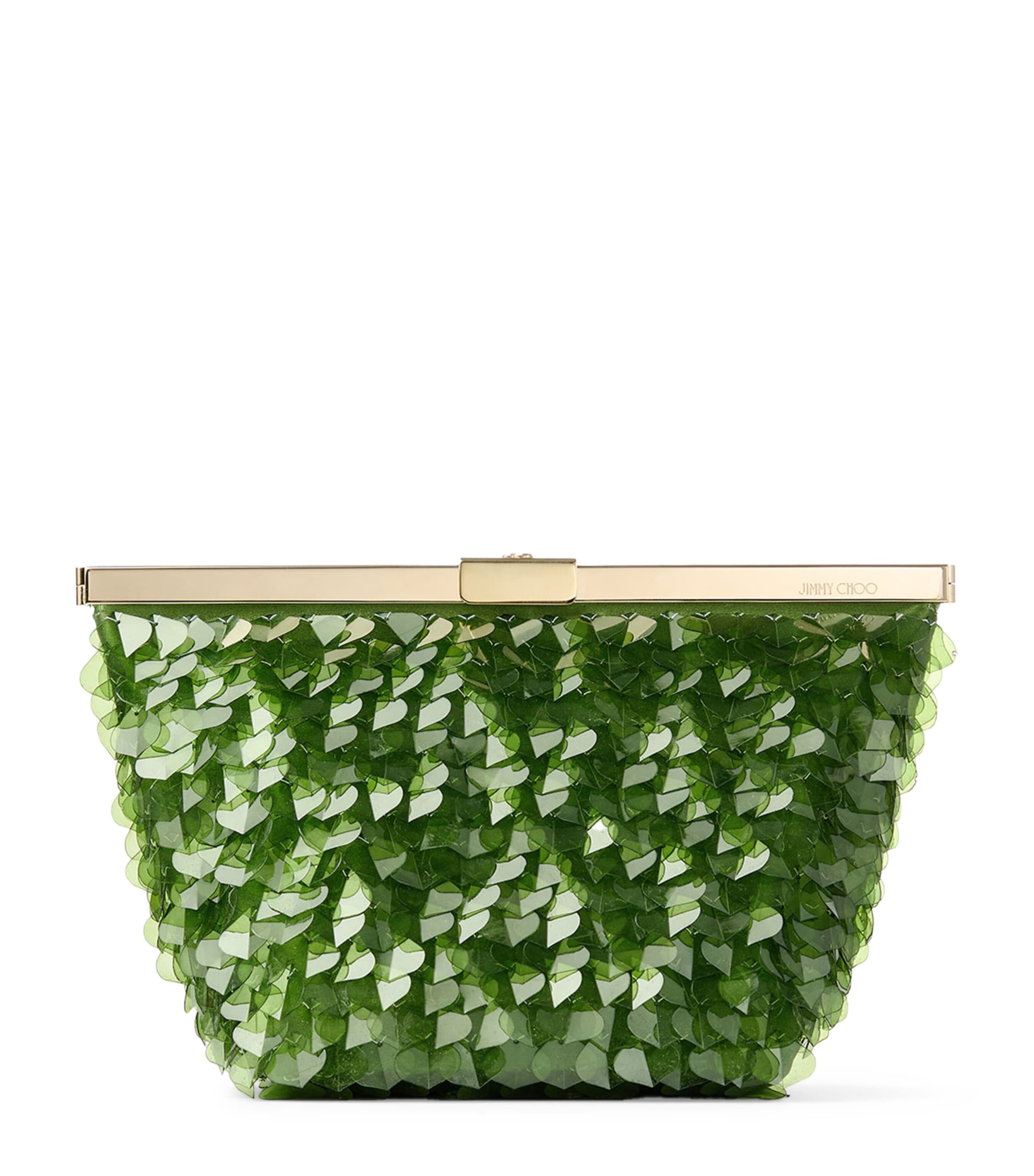 Jimmy Choo Heart Paillette Ganache Clutch Bag Clover Image 1
