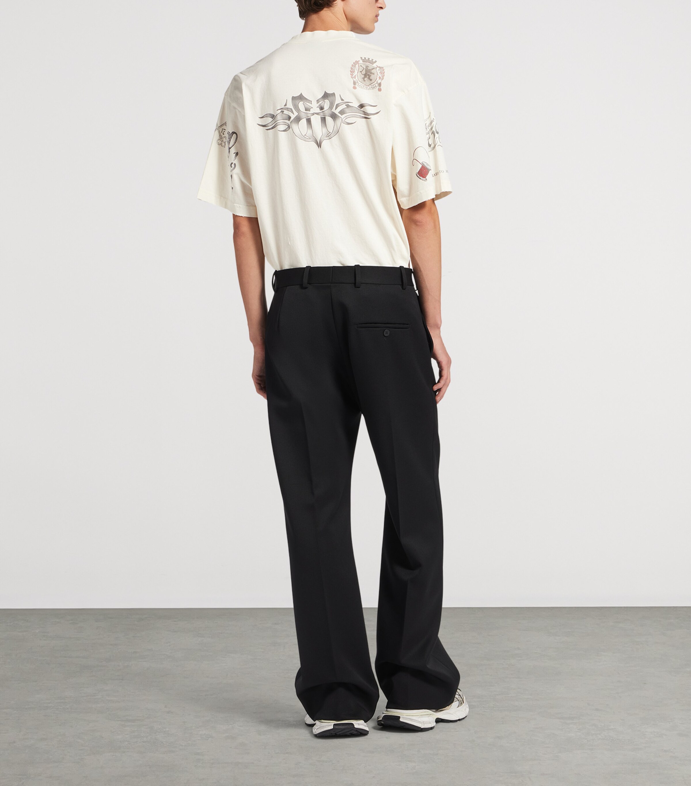Balenciaga Mens Cotton Tattoo T-Shirt Image 3