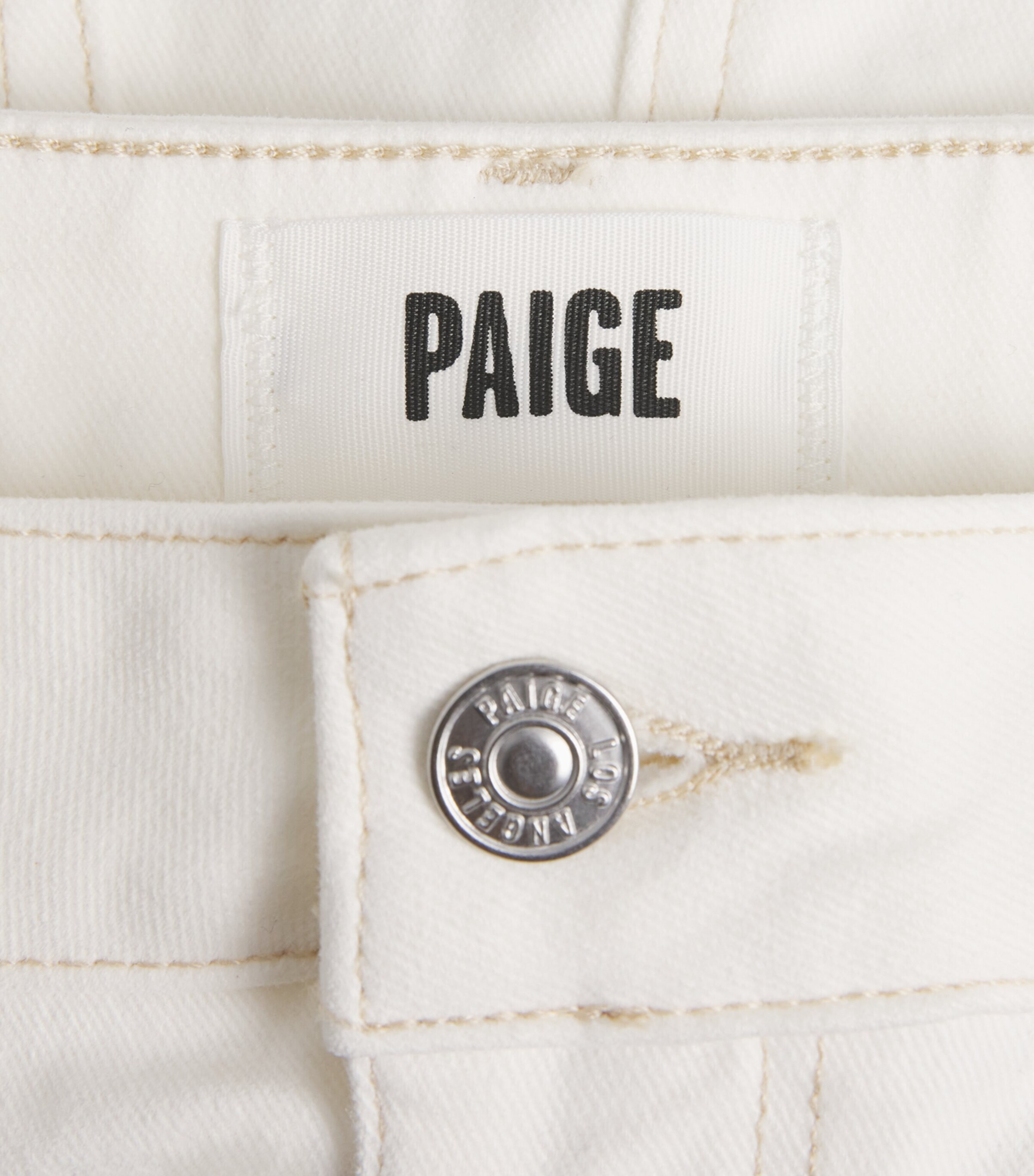 PAIGE Womens Denim Dani Shorts Toasted Ecru Image 6