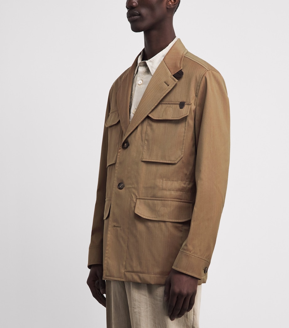Brioni Mens Leather-Trim Blazer Image 4