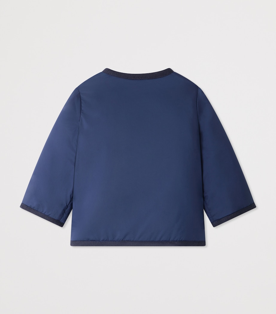 Bonpoint Reversible Faux Fur Jacket (6-18 Months) Marine Image 4