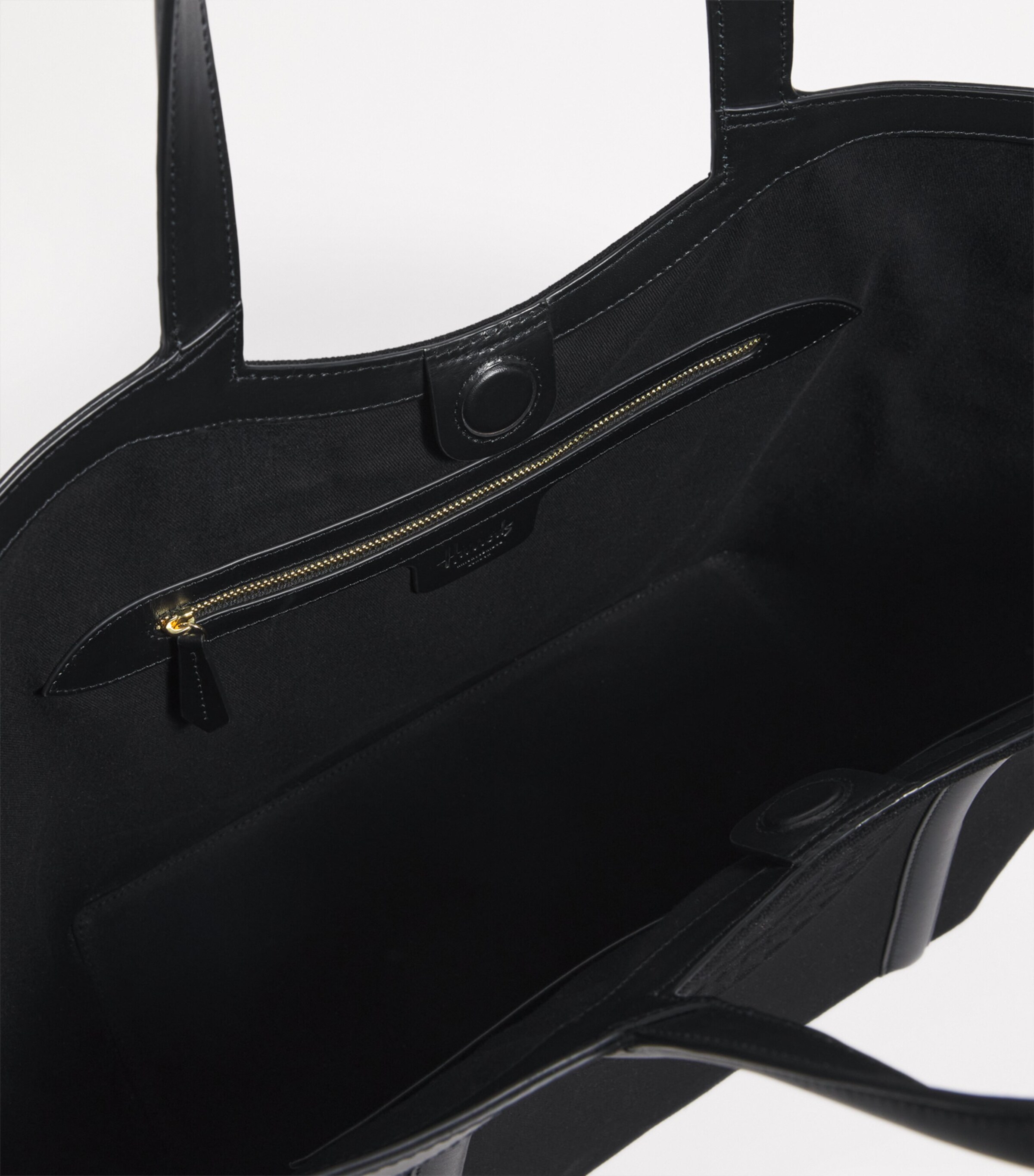 Harrods Large Canvas-Leather Embossed Tote Bag Black Image 4