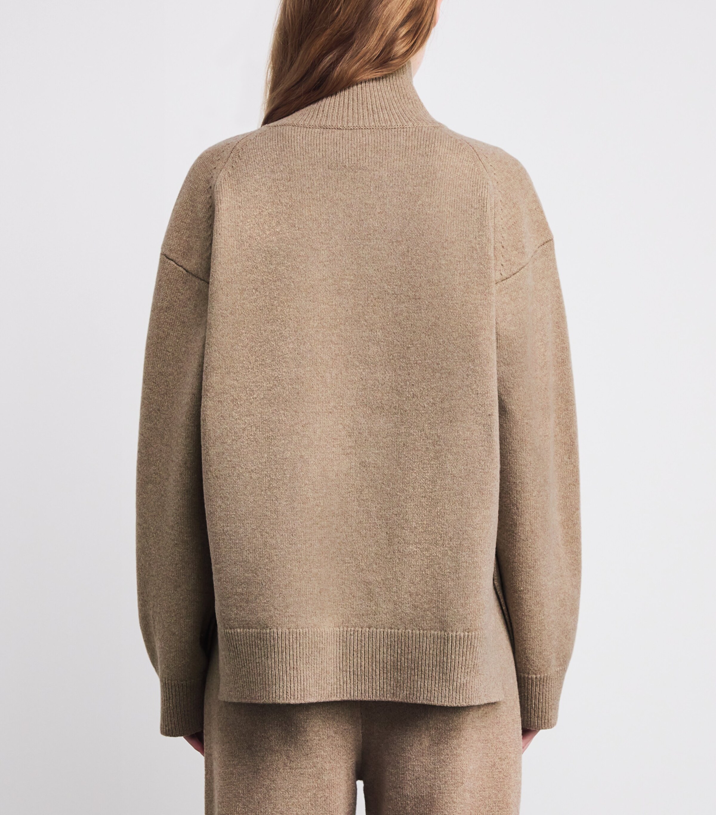 Merino Wool High-Neck Sweater 296 MELANGE OATMEAL Image 4