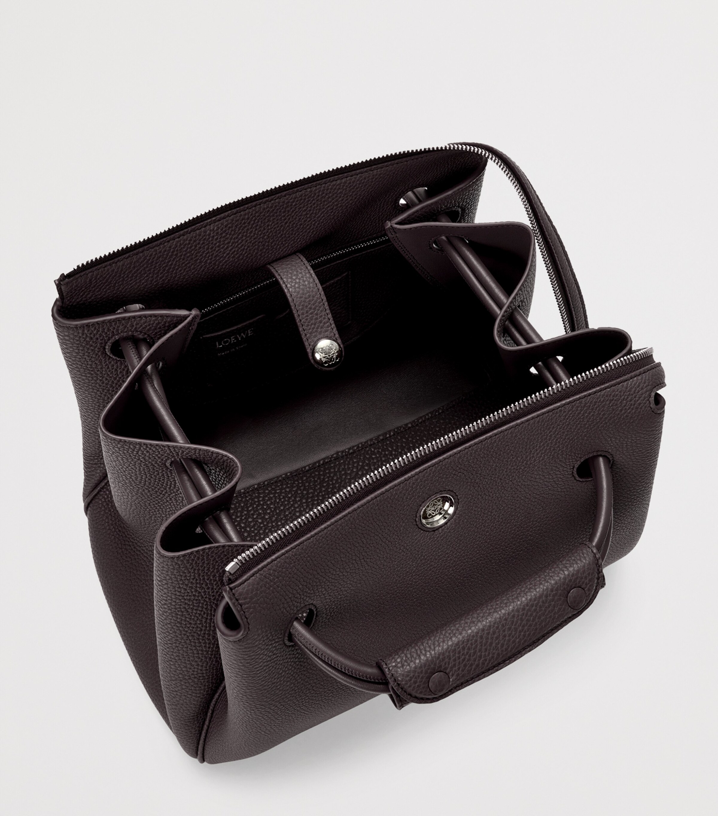 LOEWE Medium Leather Madrid Shoulder Bag Dark Ebony Image 9