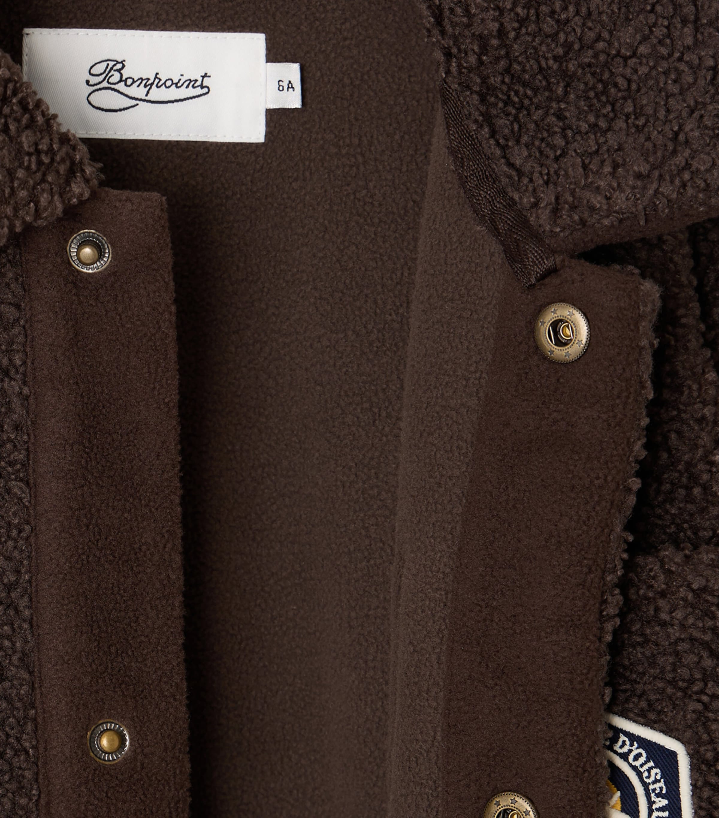 Bonpoint Teddy Collared Jacket (4-8 Years) Reglisse Image 4