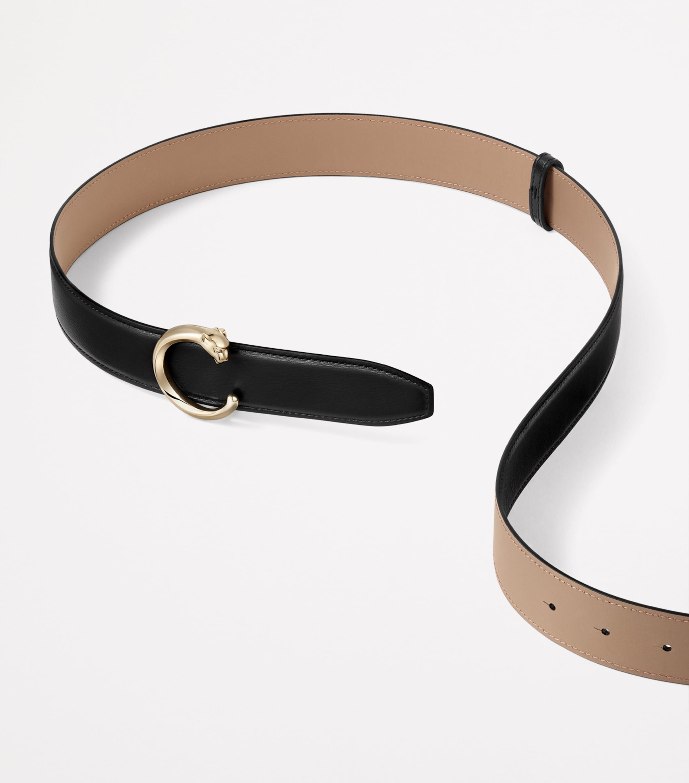 Leather Panthère de Cartier Belt (95cm) BLACK Image 3