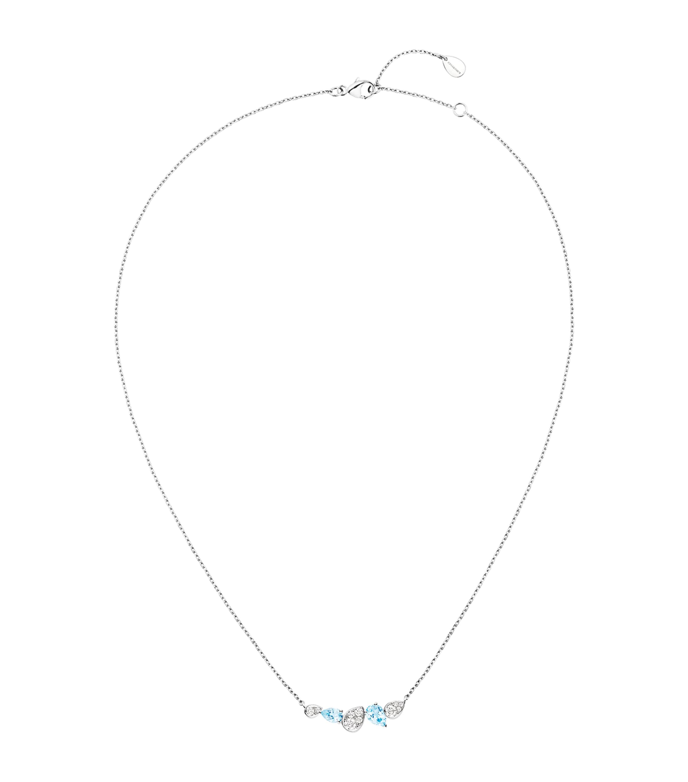 Chaumet White Gold, Diamond And Aquamarine Joséphine Ronde D'aigrettes Necklace In Metallic