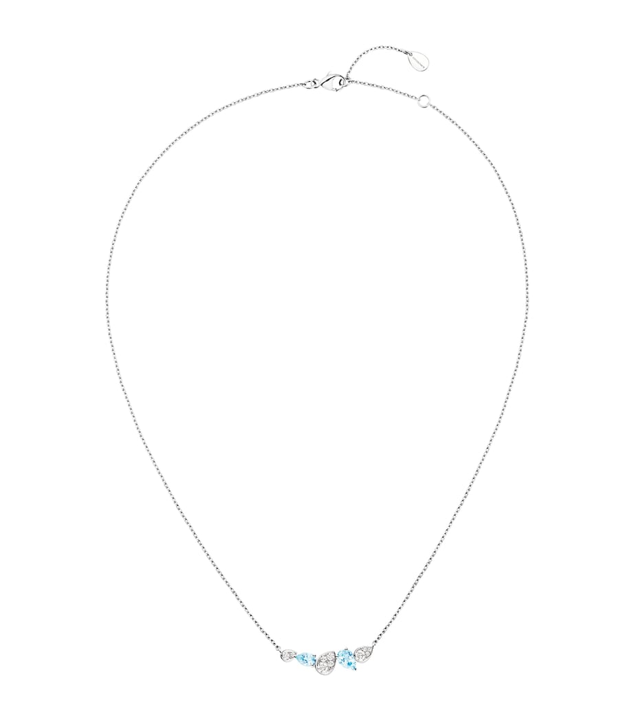 White Gold, Diamond and Aquamarine Joséphine Ronde d'Aigrettes Necklace WHITE GOLD Image 1