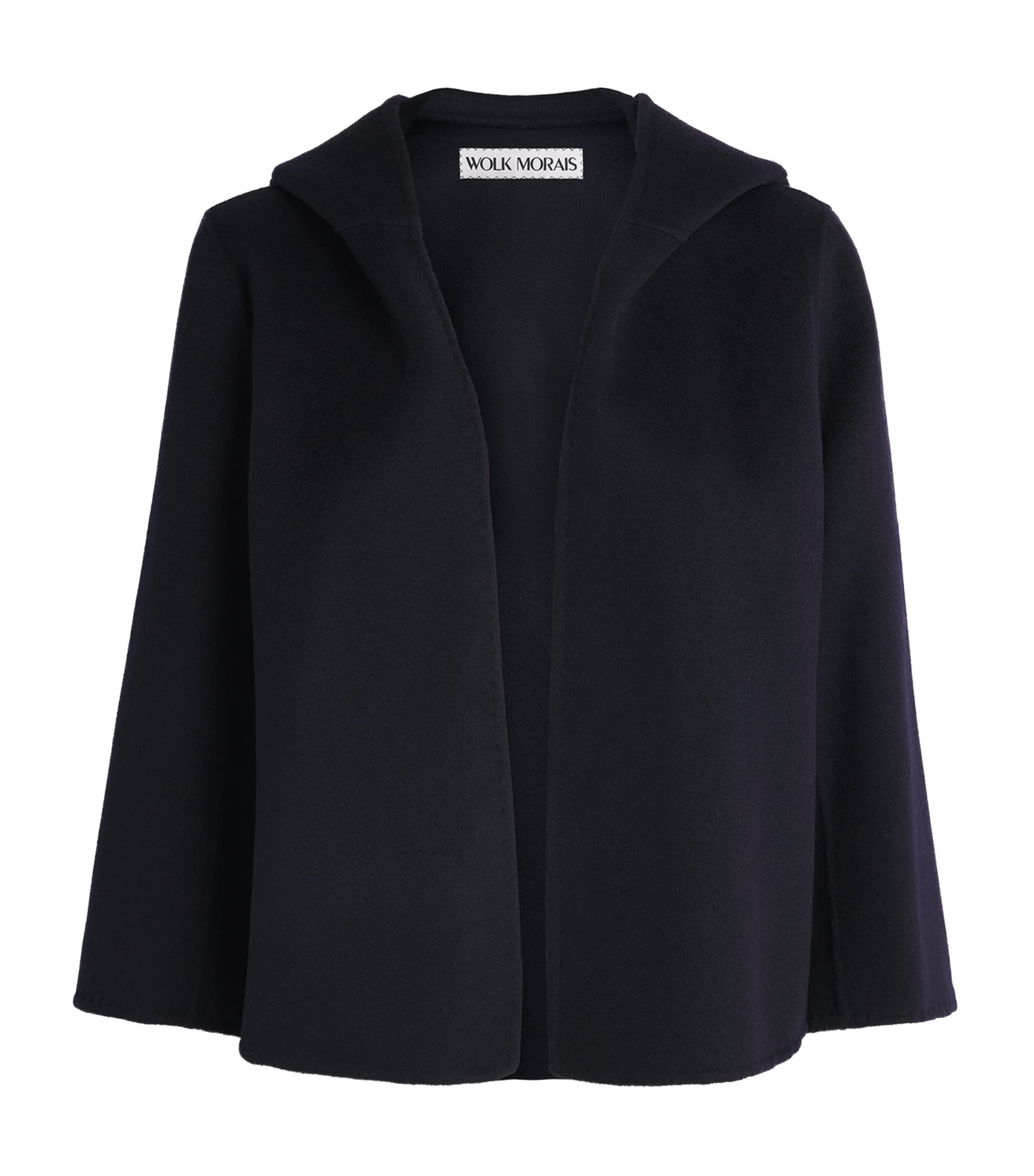Wolk Morais Cashmere Hooded Paletot Jacket In Black
