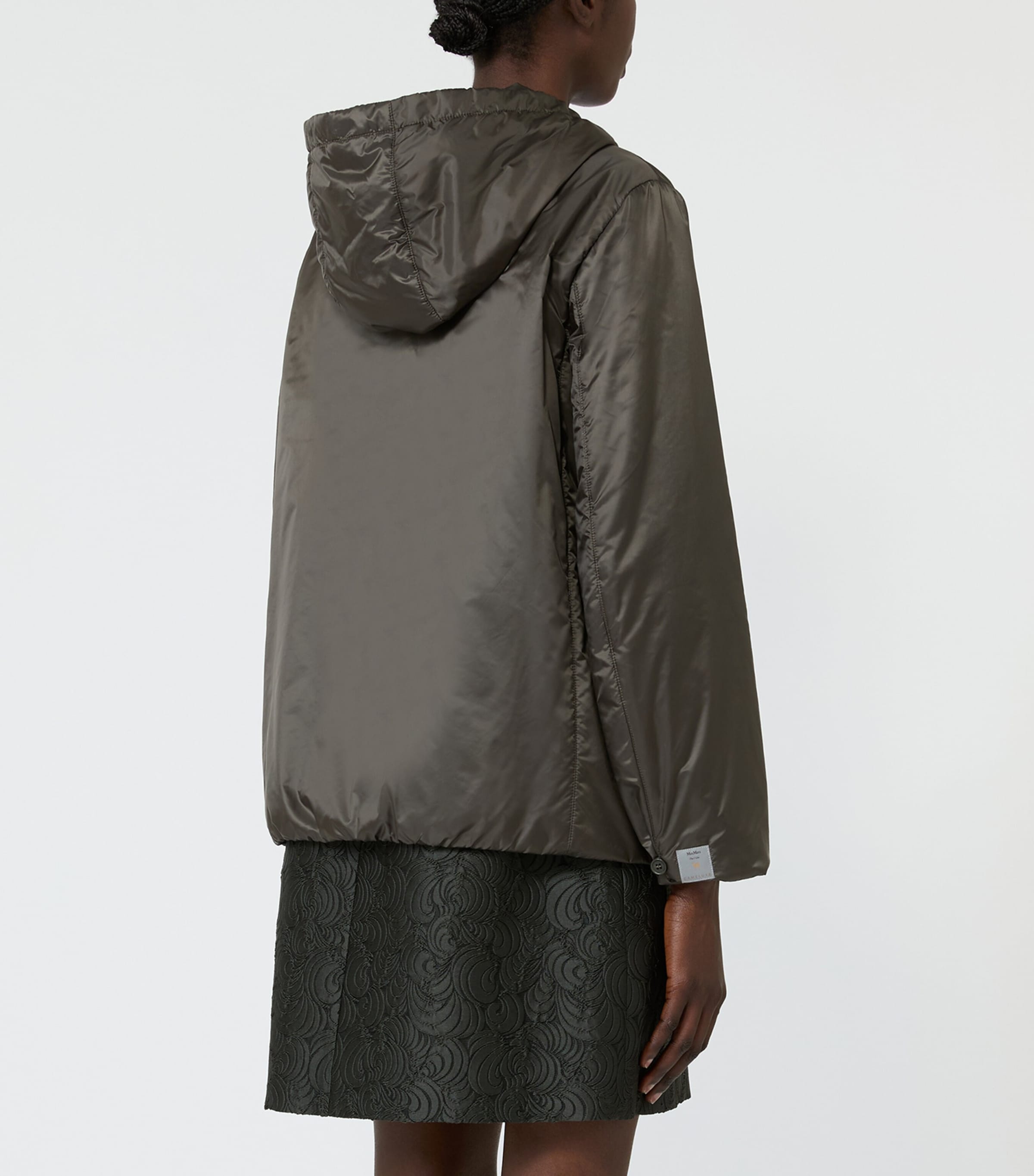 Max Mara Womens Padded Hooded Jacket Kaki Image 4