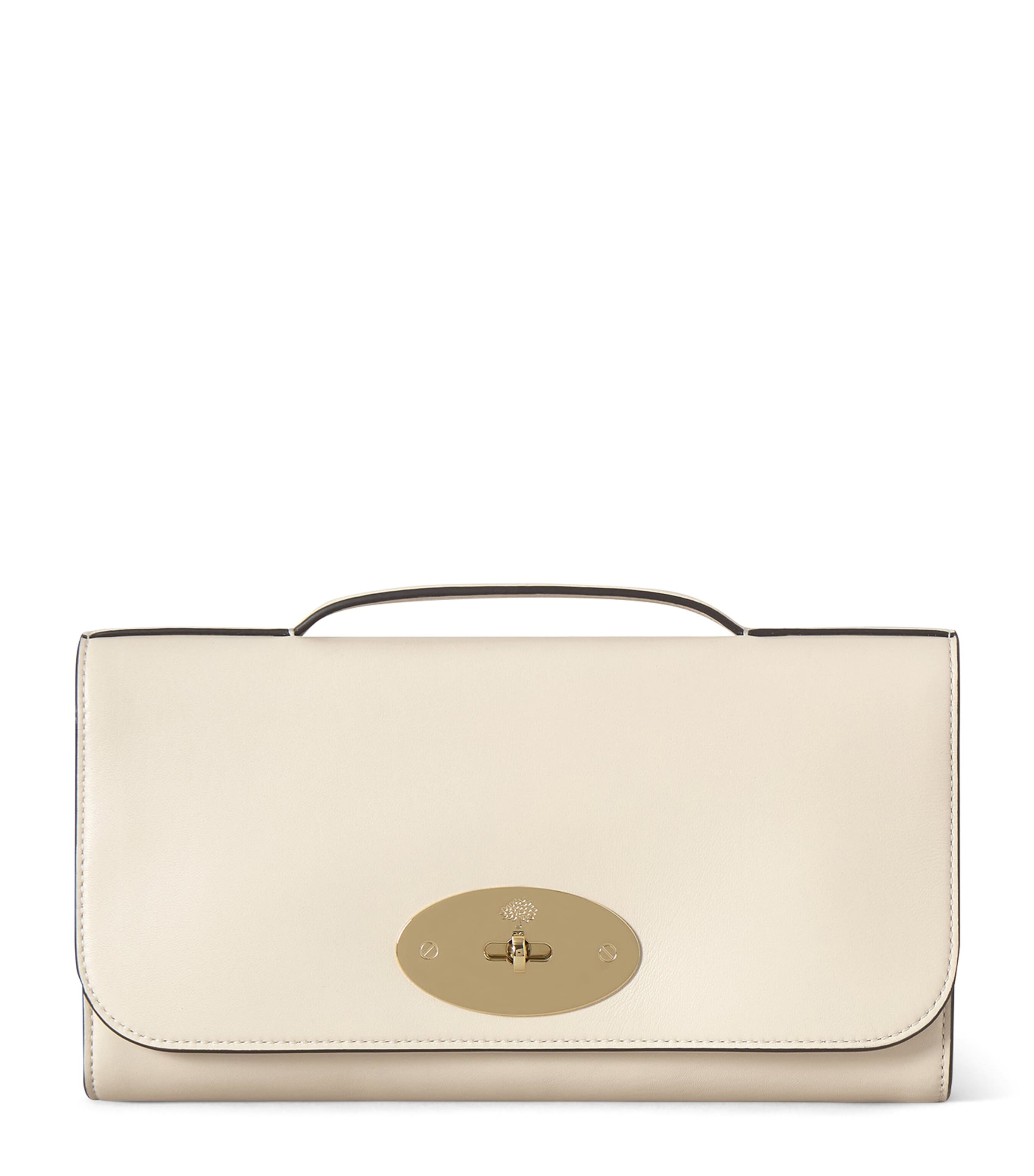 Mulberry Leather Lily Clutch Bag Eggshell Image 1