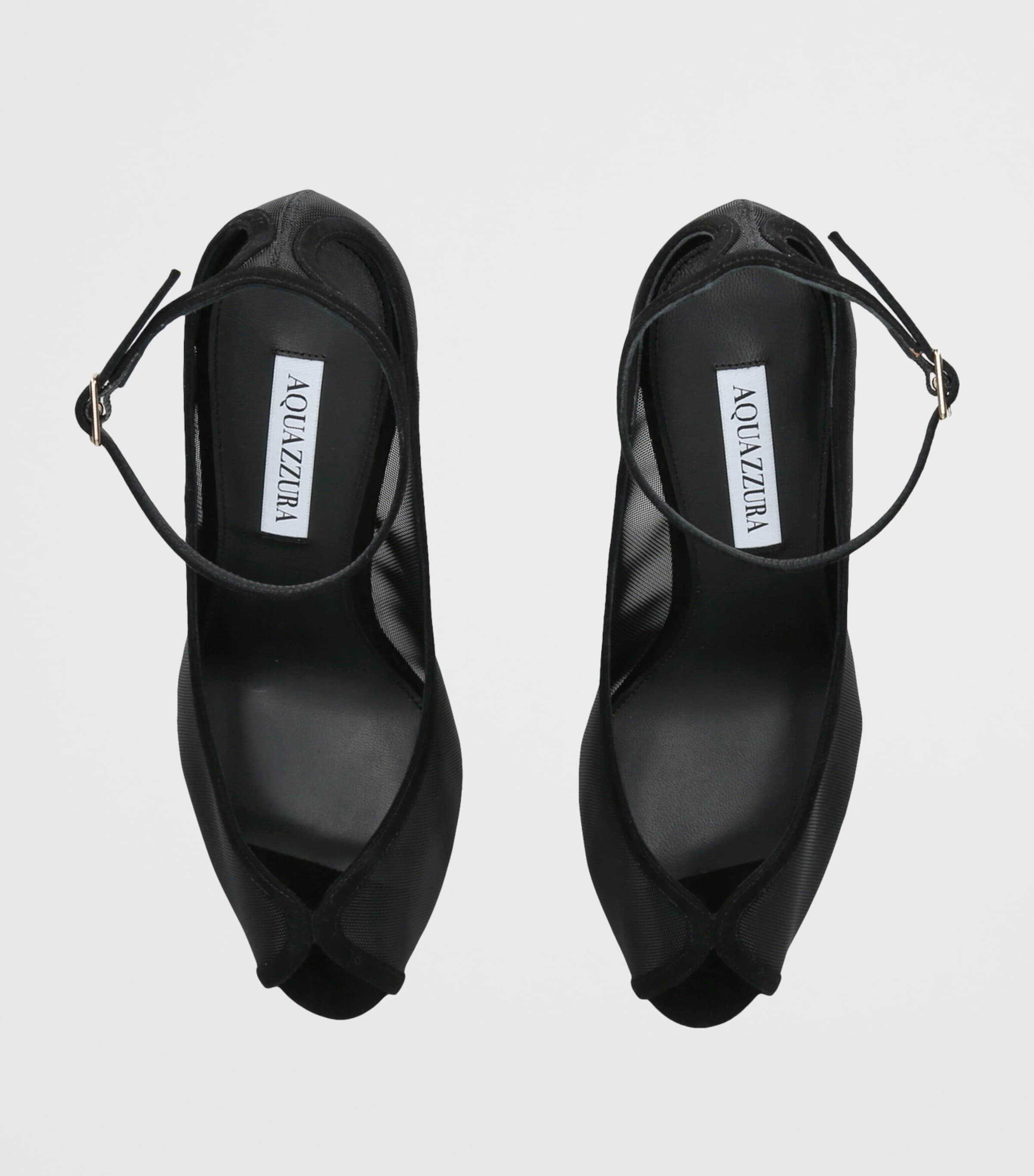 Aquazzura Mesh Love Affair Sandals 85 Black Image 3