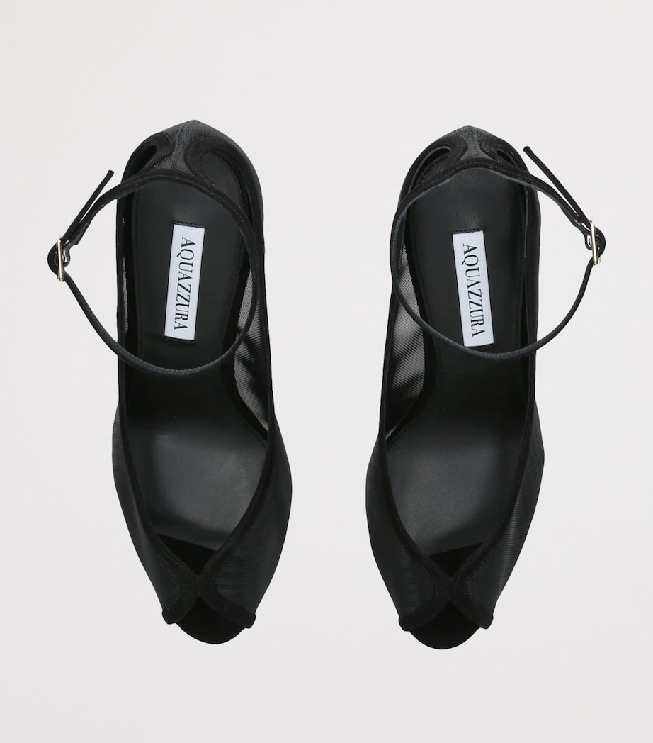 Aquazzura Mesh Love Affair Sandals 85 Black Image 3
