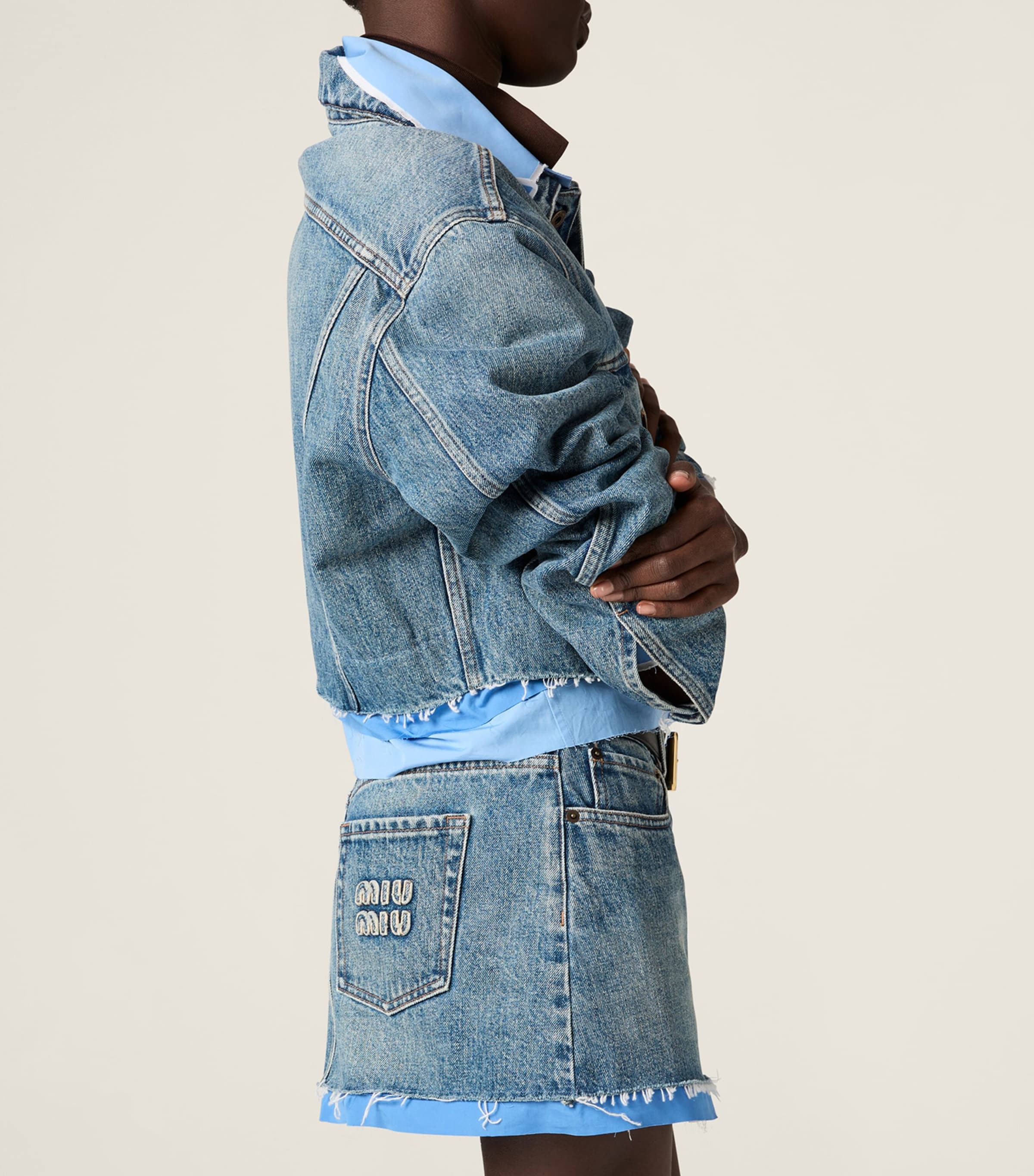 Cropped Denim Jacket F0013 Image 5
