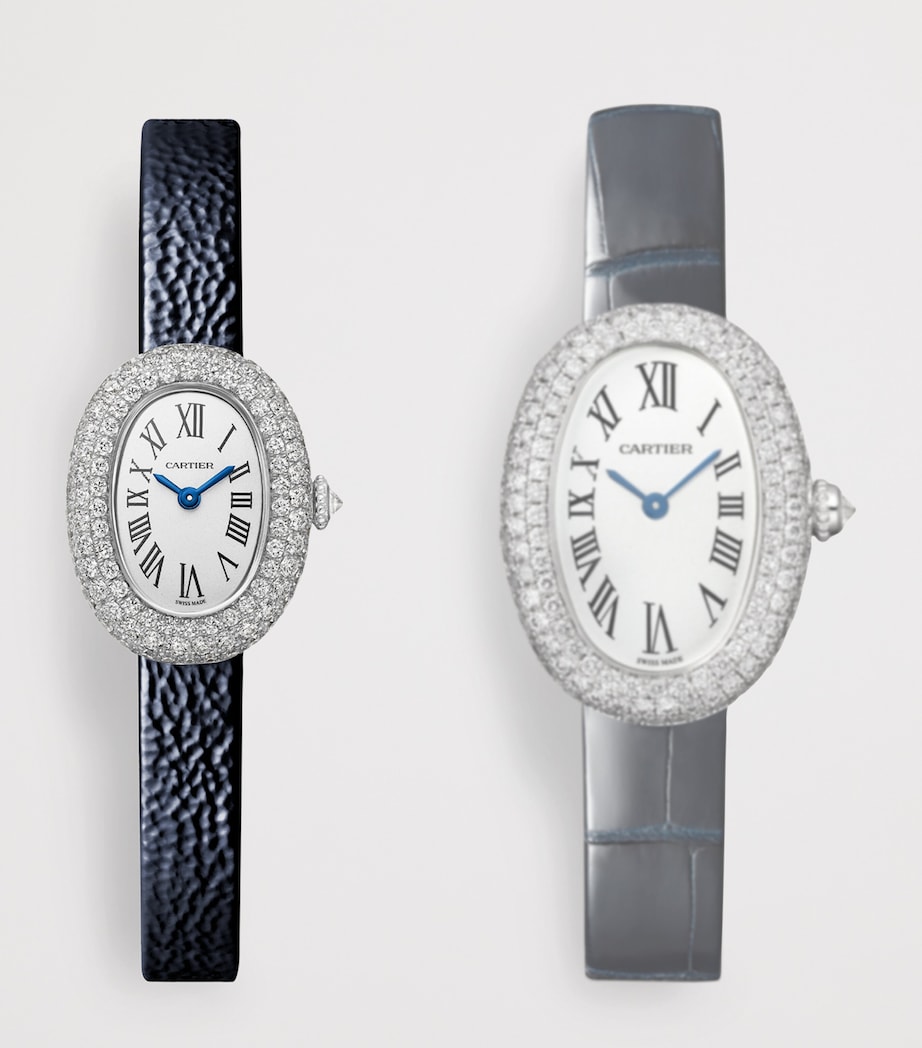 Cartier Mini White Gold and Diamond Baignoire de Cartier Watch 18.7mm Silvered Image 4