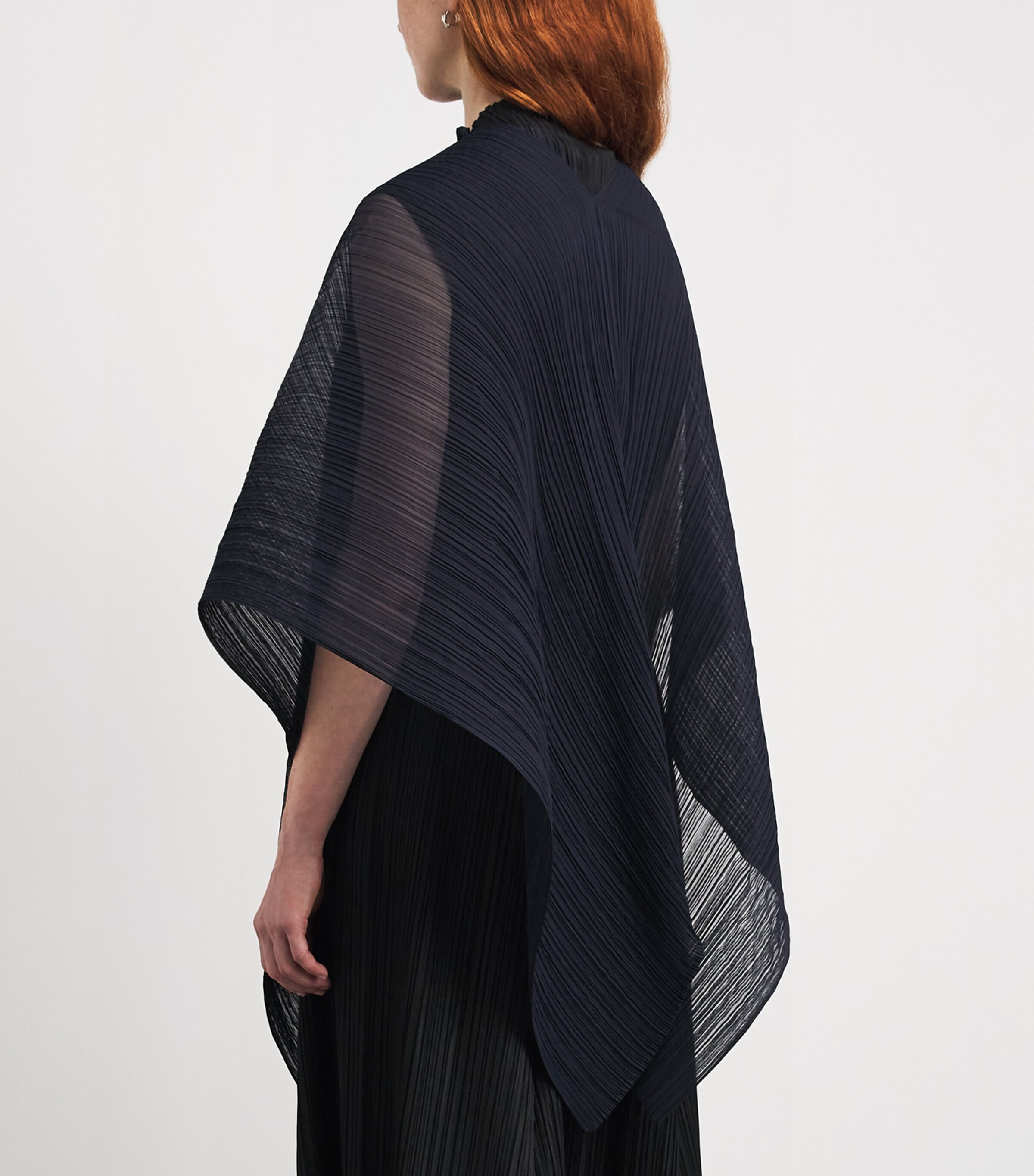 Pleats Please Issey Miyake Blue Colorful Madame-T May Stole