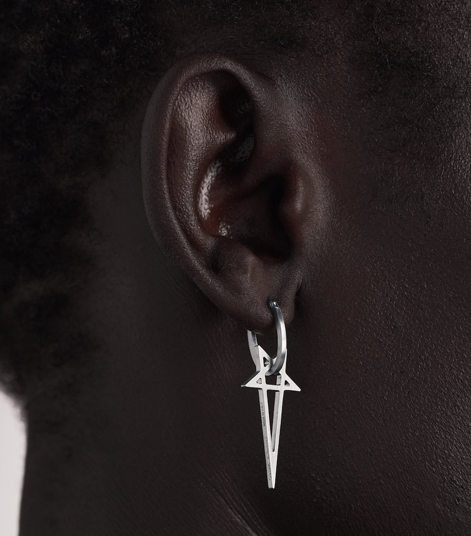 Rick Owens Pentagram Single Earring Silver Image 2