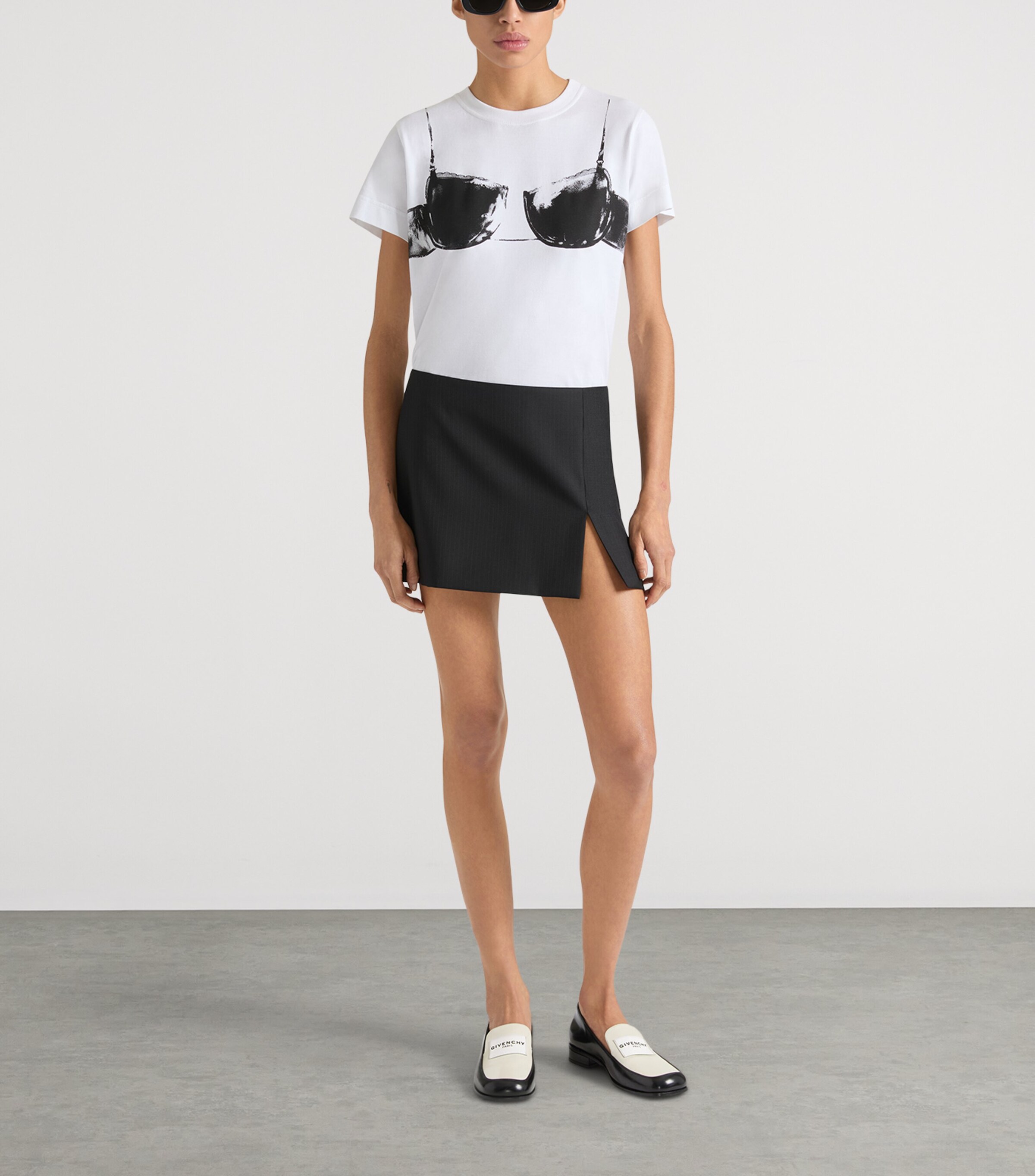 Givenchy Womens Cotton Bra Print T-Shirt White/black Image 3