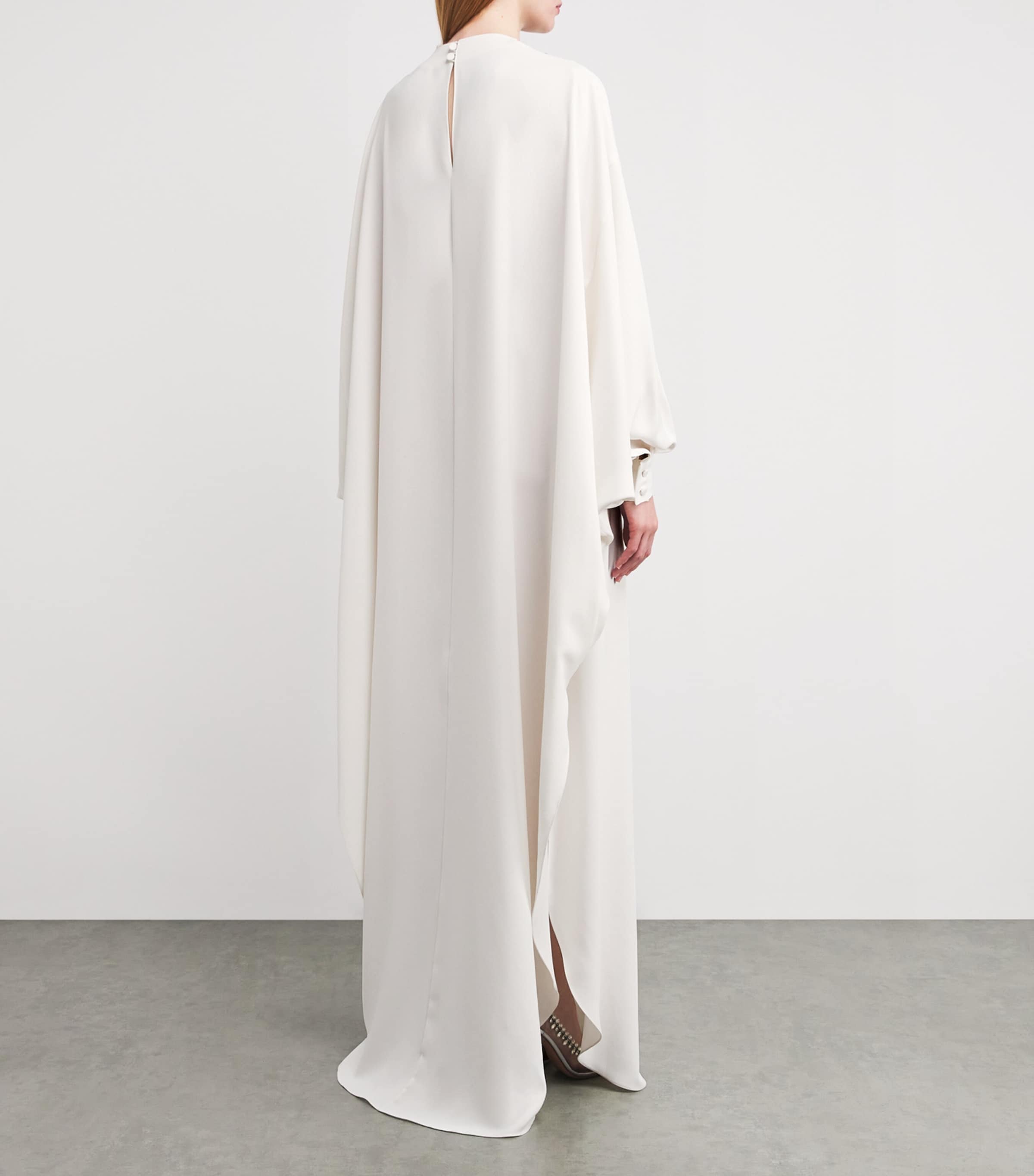 Cady Embroidered Kaftan Gown MS0007 - WHTE / SLVR Image 3