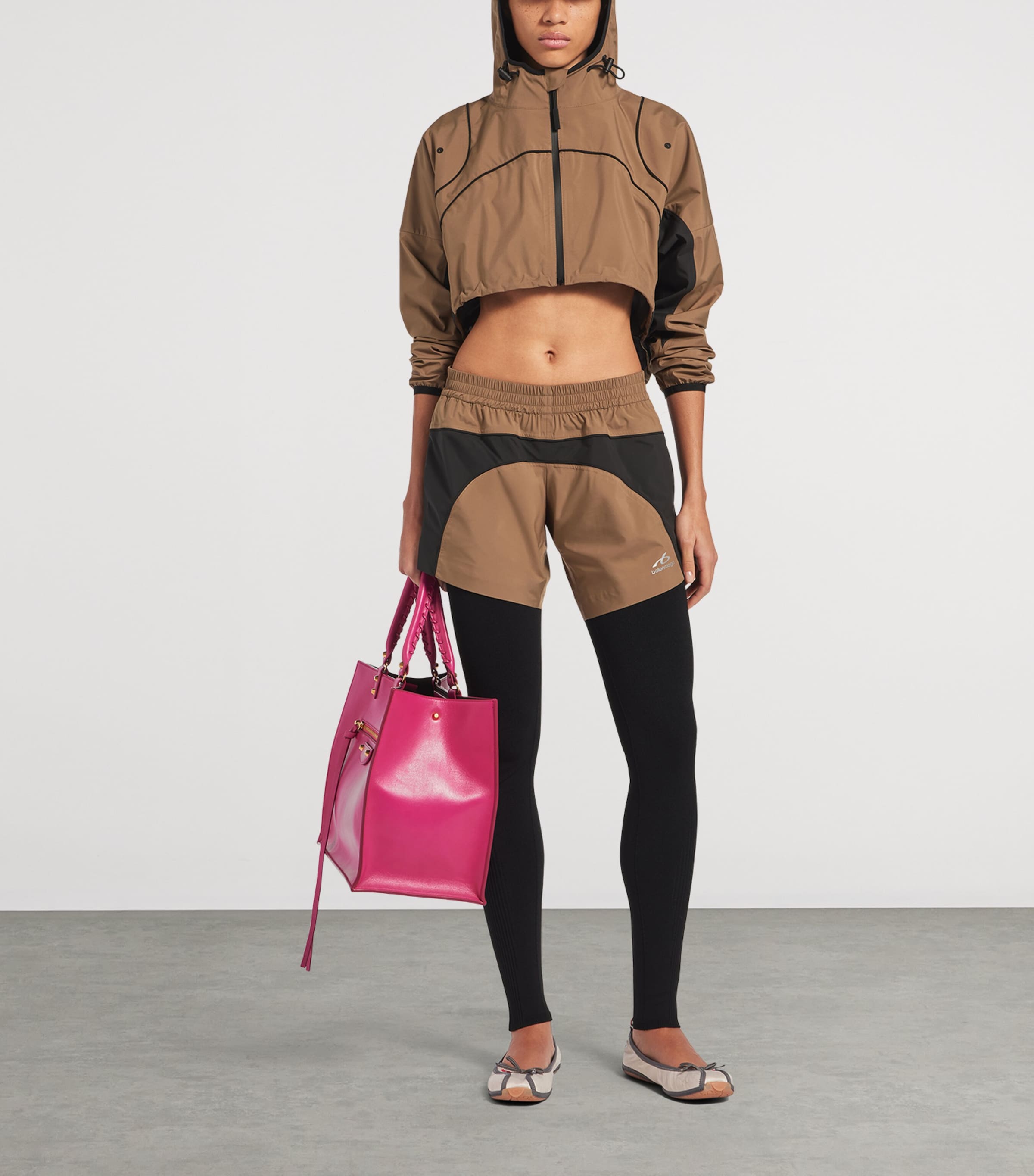 Balenciaga Womens Taffeta Tracksuit Shorts Image 2