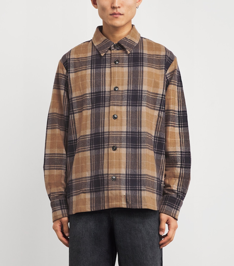 Wool-Blend Flannel Shirt IAK DARK NAVY Image 3