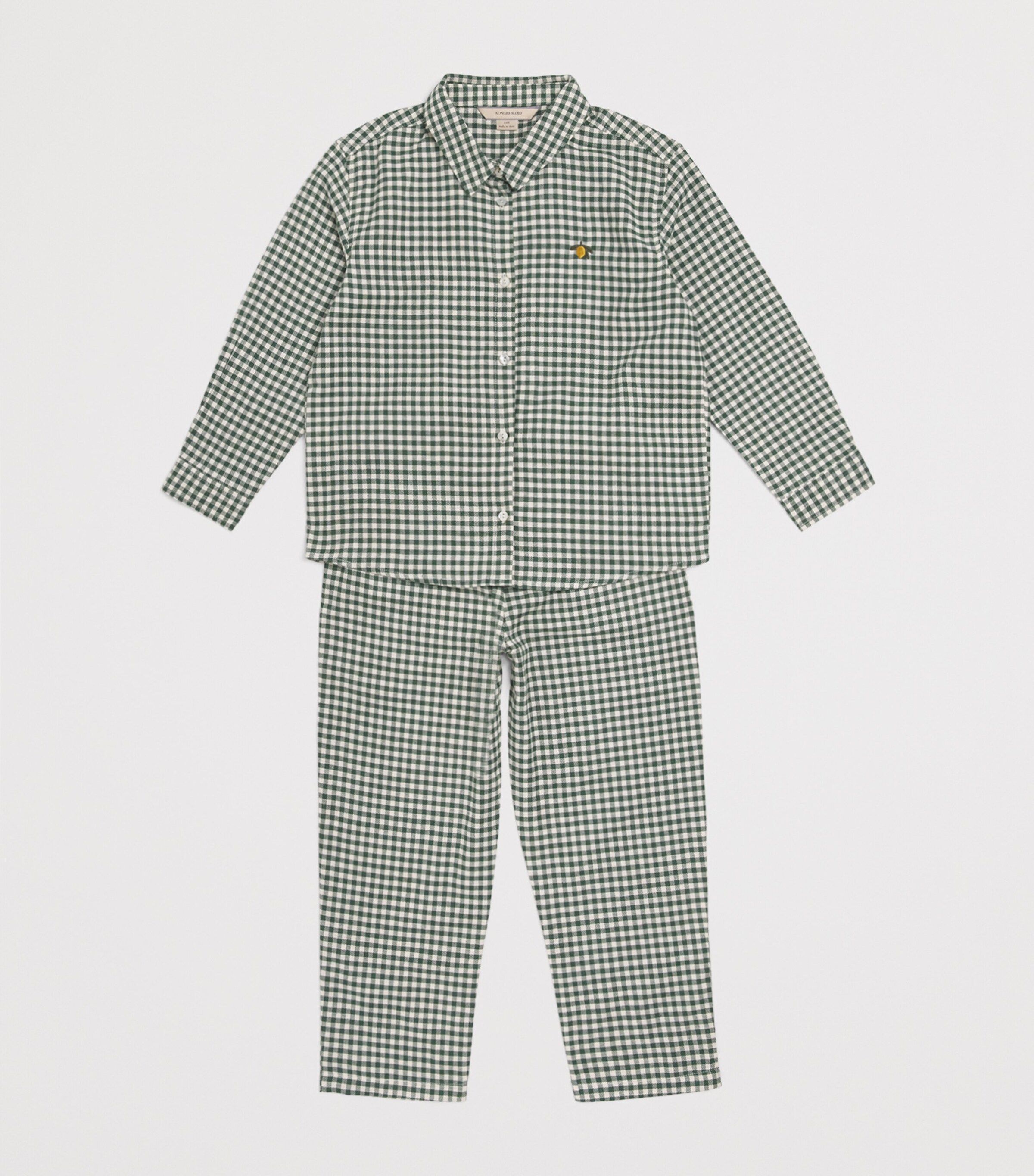 Organic Cotton Check Shirt (5-10 Years) P40022 GREEN CHECK Image 3