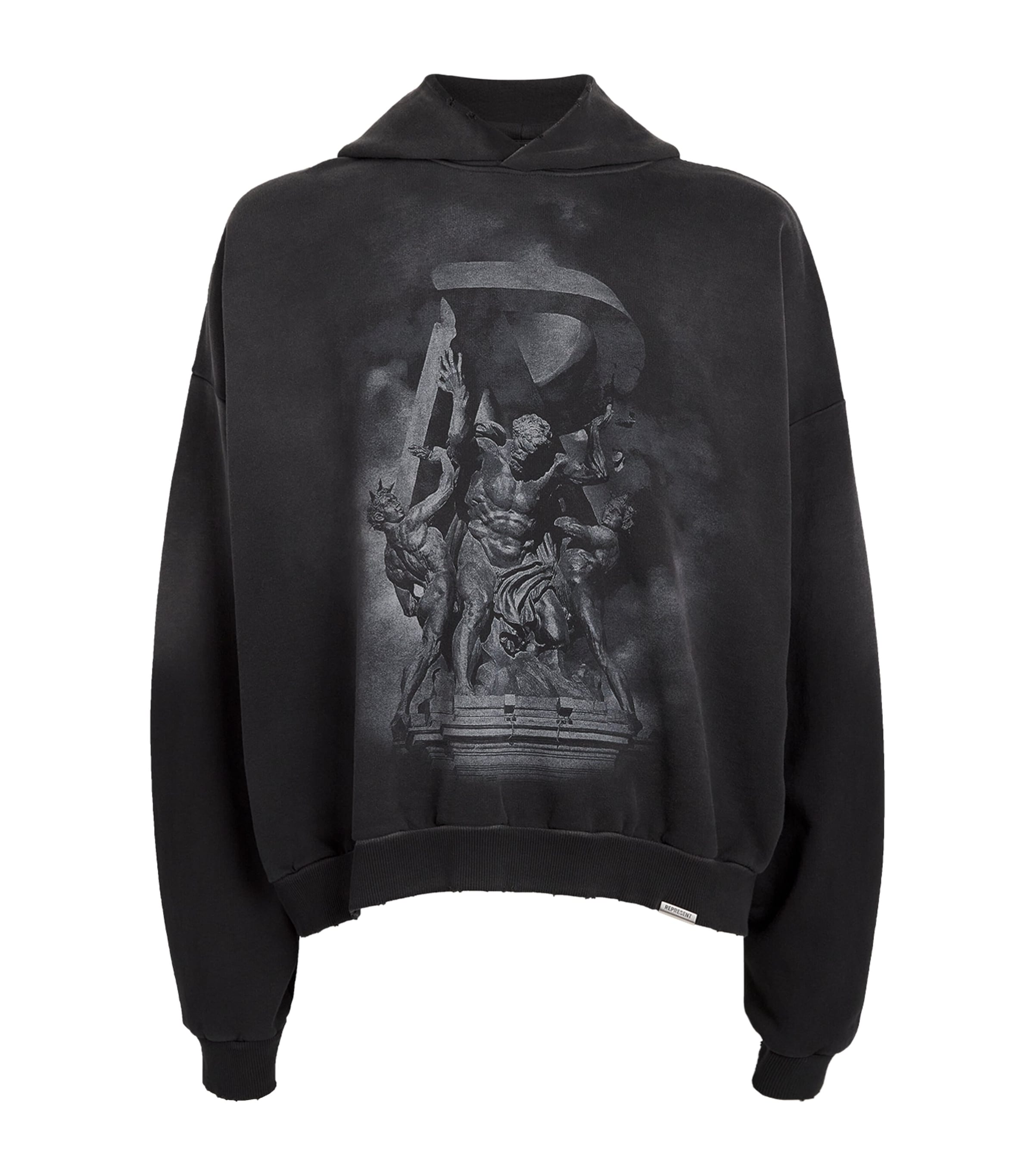 Shop Represent Faded Atlas Hoodie In Grey