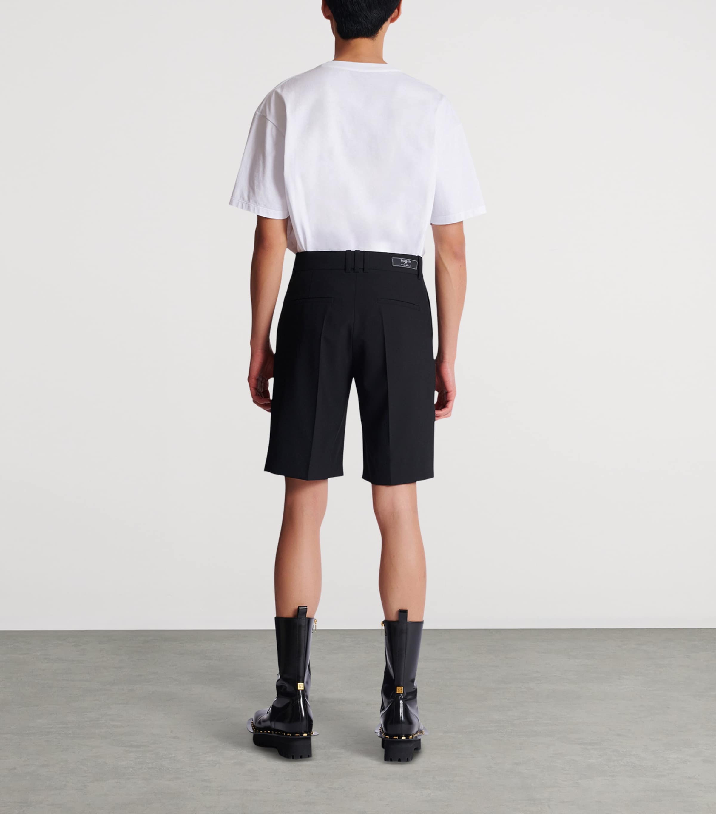 Virgin Wool Pleated Shorts 0PA NOIR Image 7