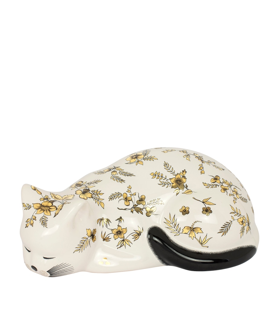 Fornasetti Ceramic Fiorato Cat Ornament Image 1