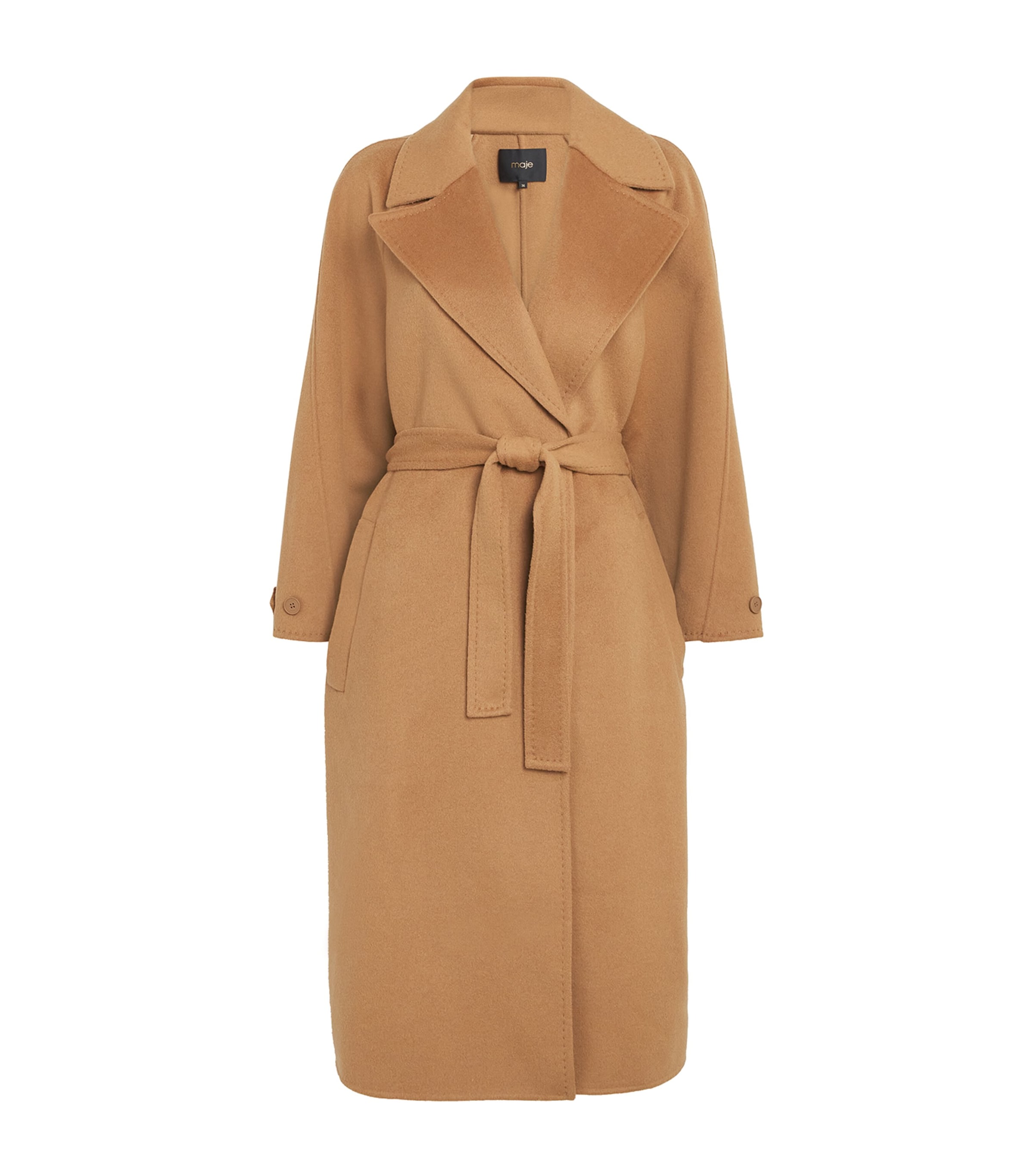 Maje Wool-blend Double-faced Coat In Brown