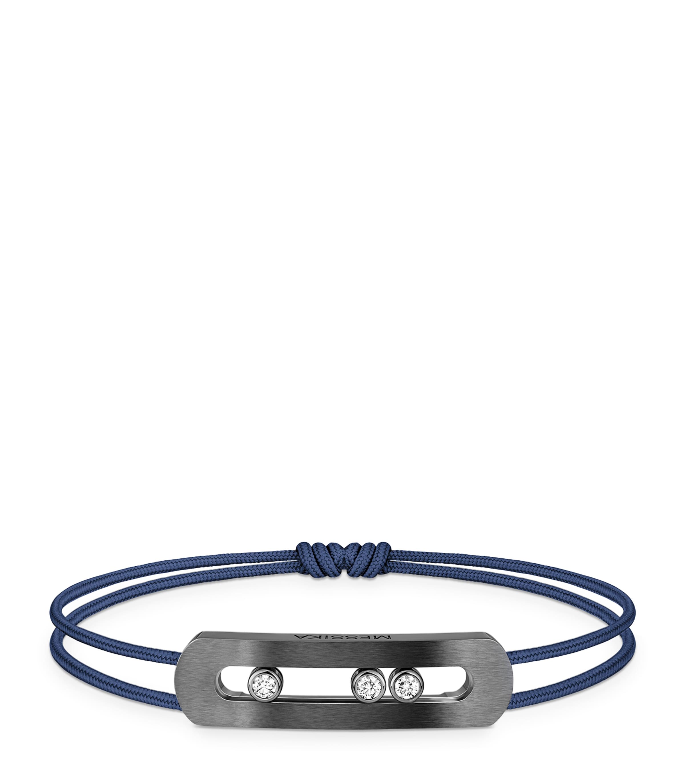 Messika Move Graphite Titanium and Diamond Cord Bracelet (0.23ct) Titanium Grey Image 1