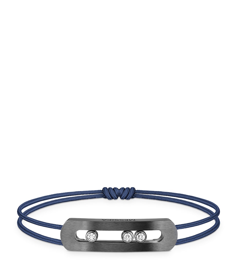 Messika Move Graphite Titanium and Diamond Cord Bracelet (0.23ct) Titanium Grey Image 1