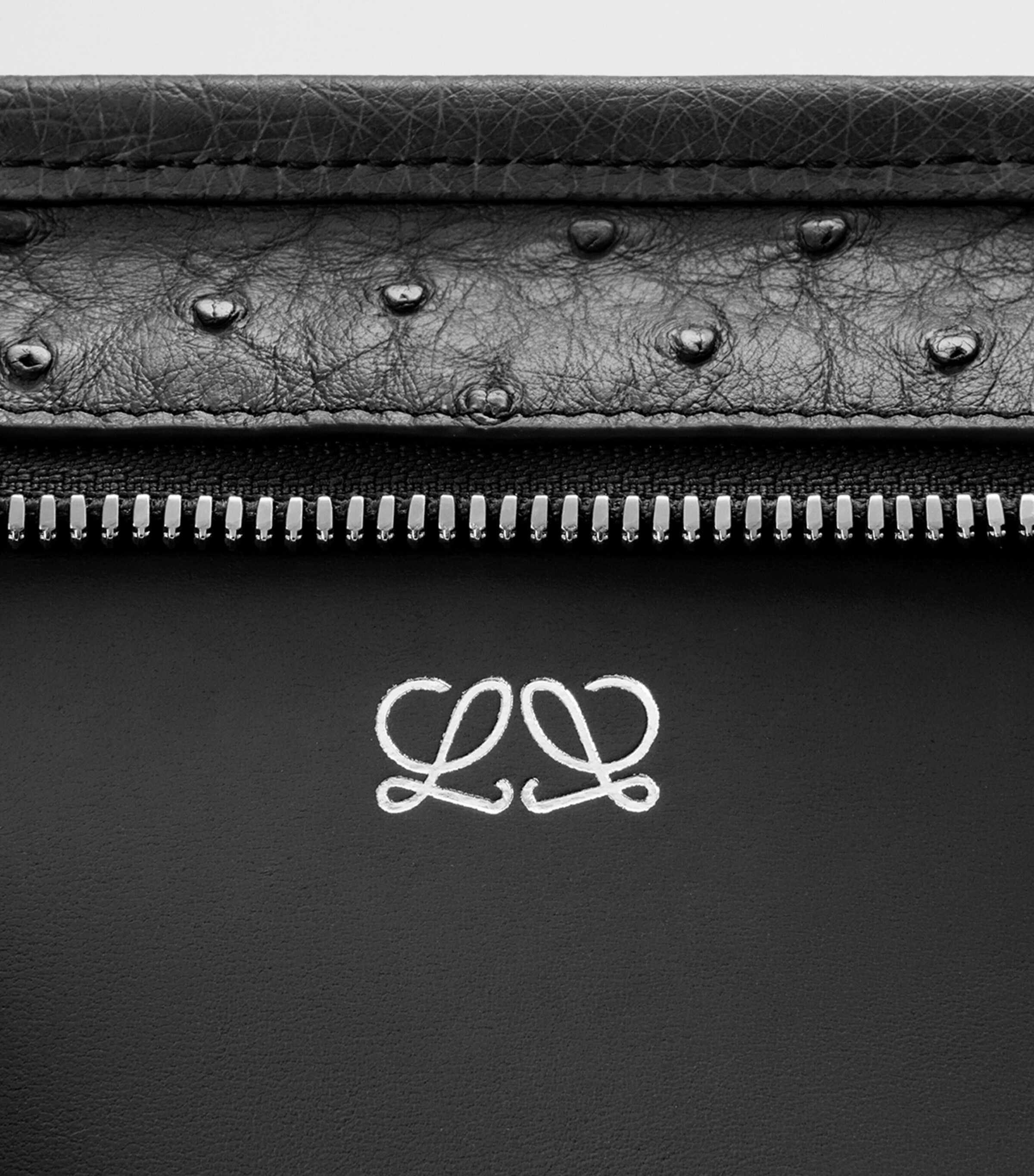 LOEWE Small Ostrich Leather Amazona 180 Top-Handle Bag Black Image 13