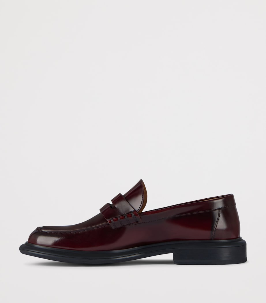 Leather Loafers BURGUNDY Image 3