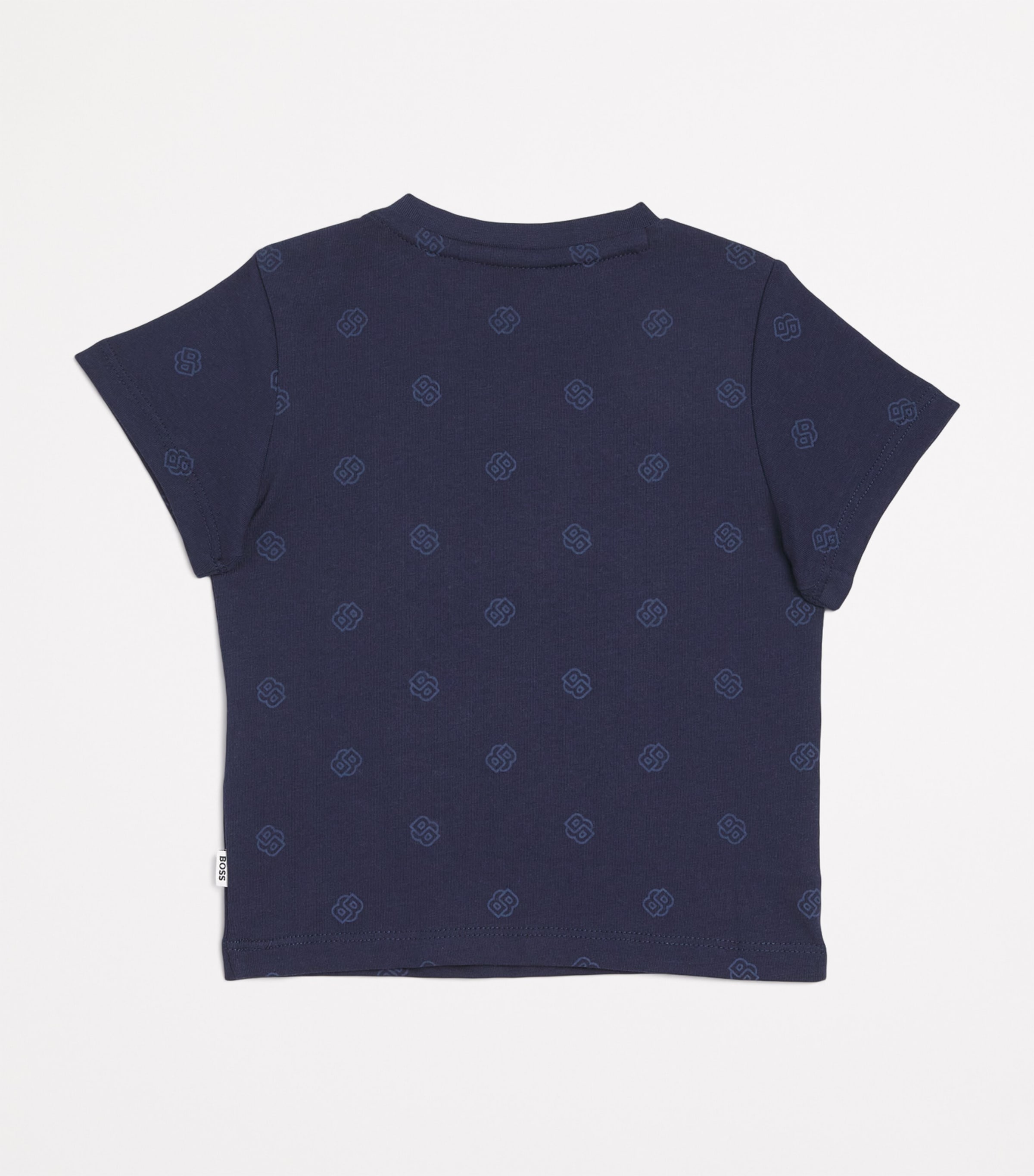 BOSS Kidswear Cotton Logo Print T-Shirt (3-18 Months) Navy Image 2