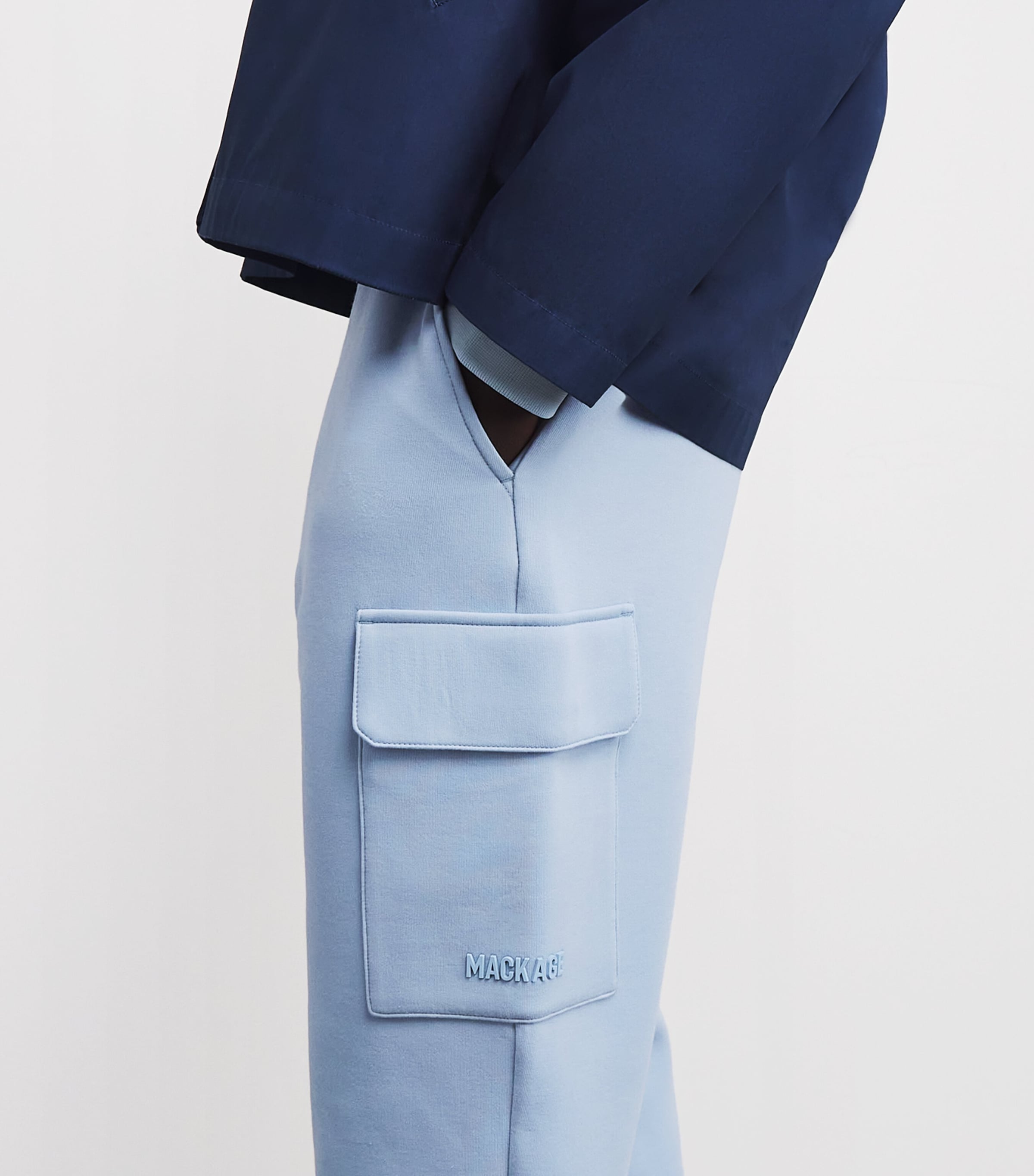 Cotton-Blend Marvin Cargo Sweatpants FOG BLUE A Image 6