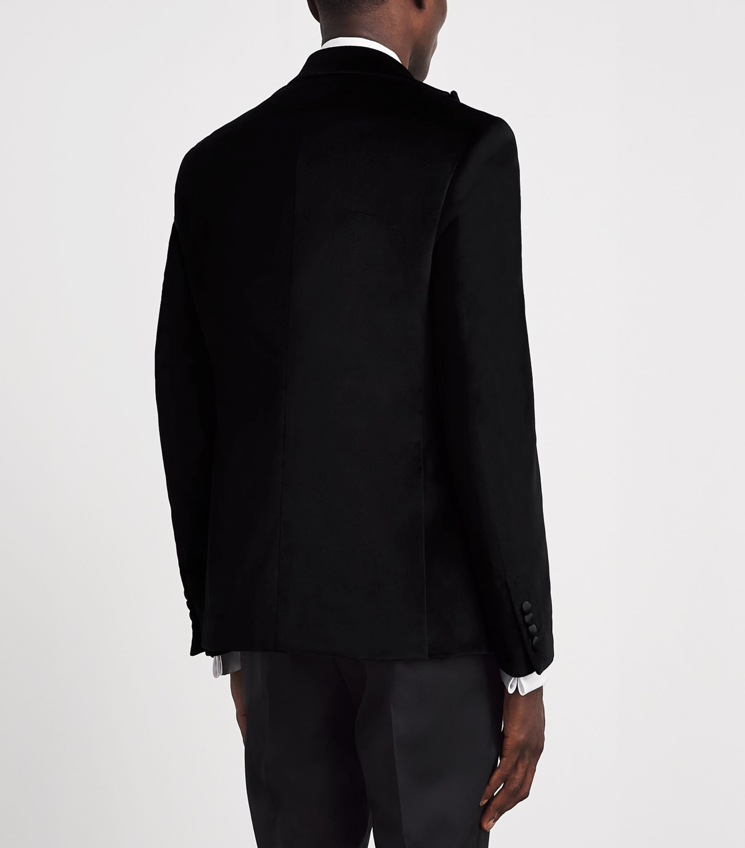 Pal Zileri Mens Stretch-Cotton Double-Breasted Tuxedo Jacket Black Image 5
