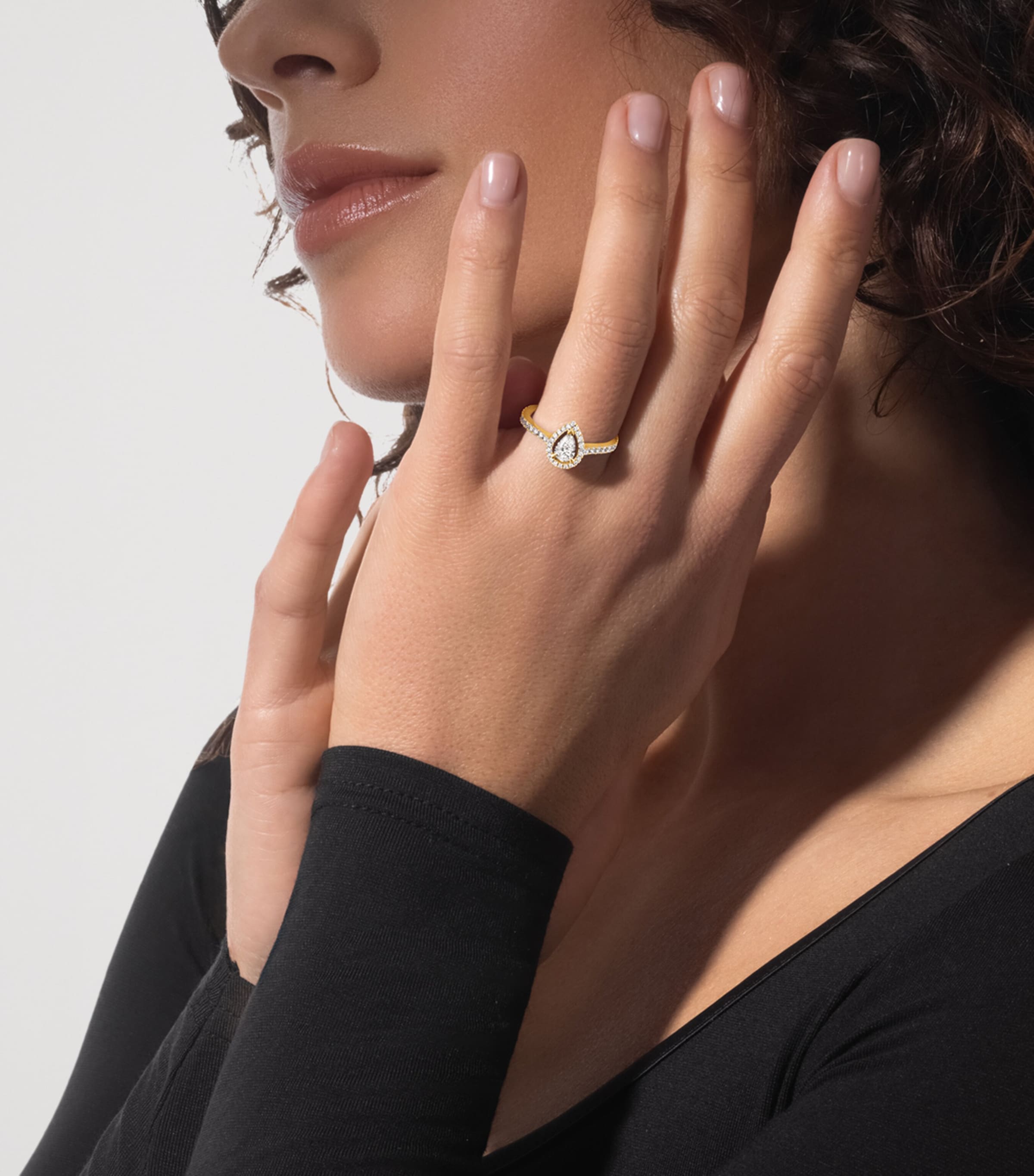 Messika Joy Yellow Gold and Diamond Solitaire Ring White Gold Image 2